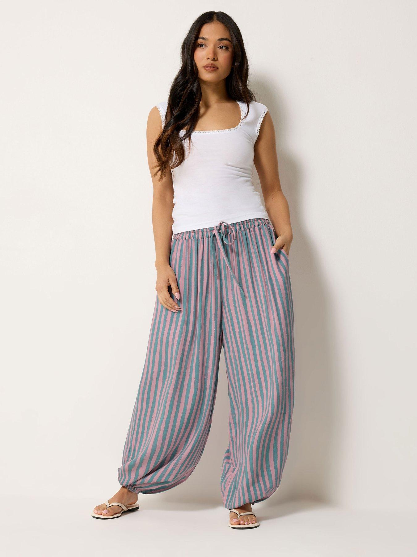 Image 3 of 4 of PixieGirl Petite Tie Dye Balloon Trousers - Pink