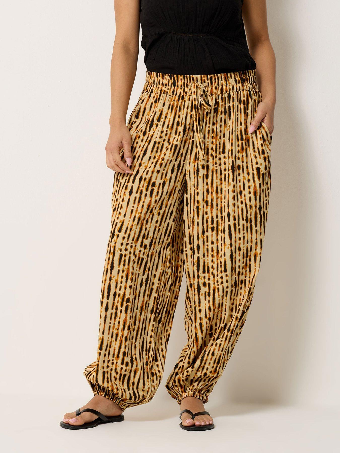 PixieGirl Petite Tie Dye Balloon Trousers - Brown