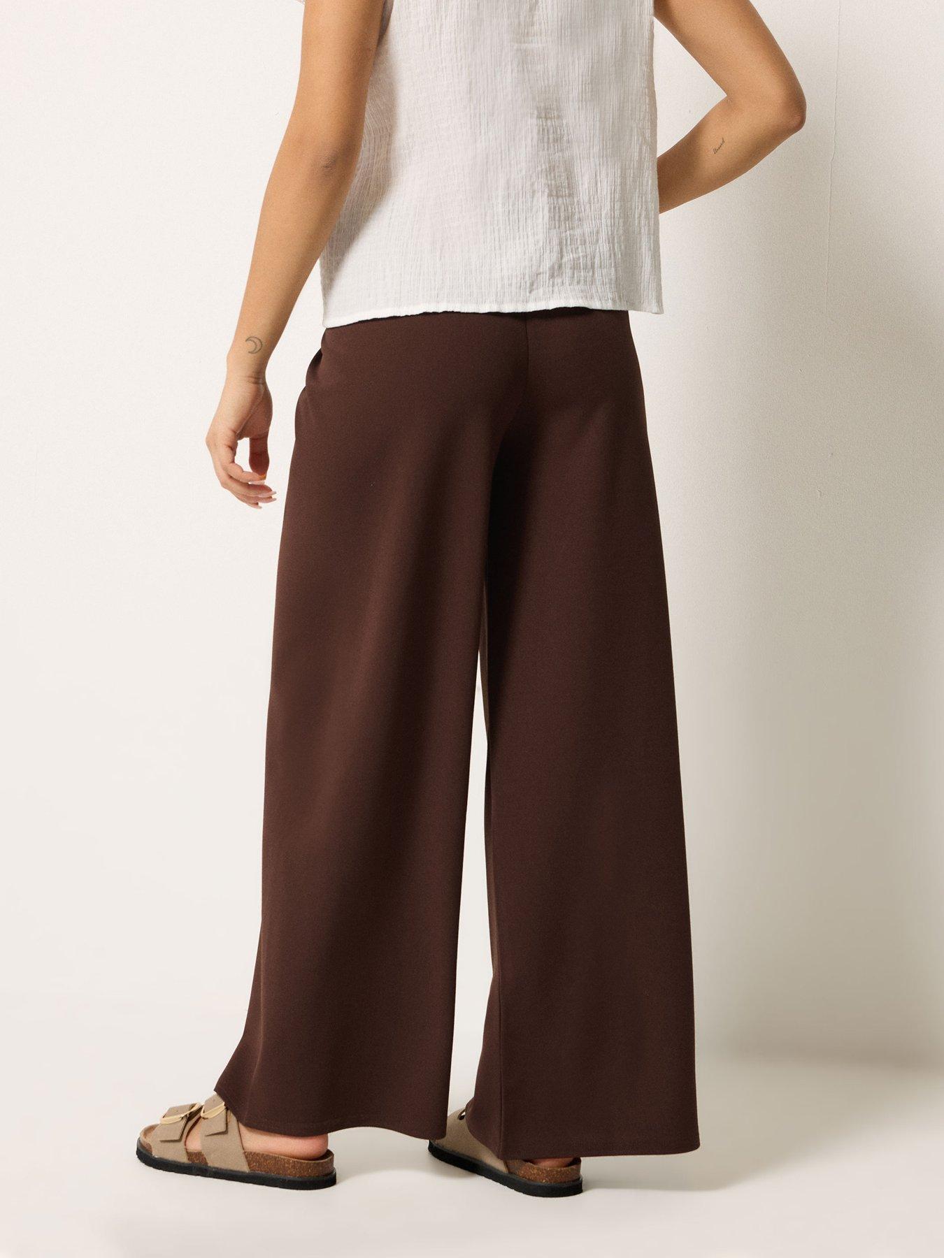 Image 2 of 4 of PixieGirl Petite Stripe Wide Leg Scuba Trousers