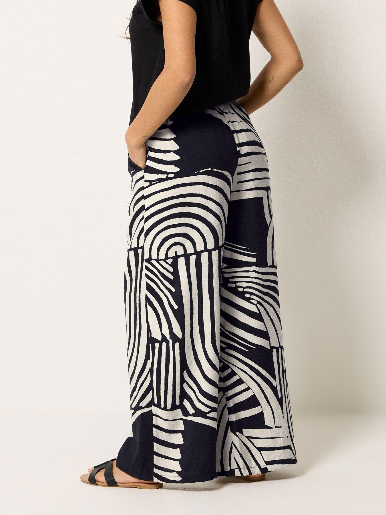 Image 2 of 5 of PixieGirl Petite Beaded Wide Leg Trousers - Black