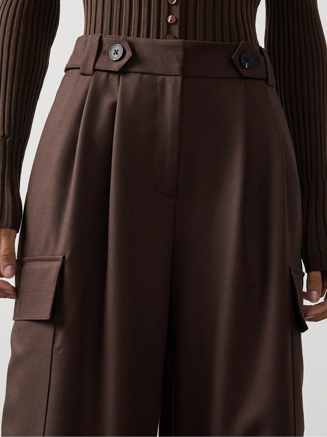 Image 5 of 7 of Michelle Keegan Tailored Cargo Trouser - Brown