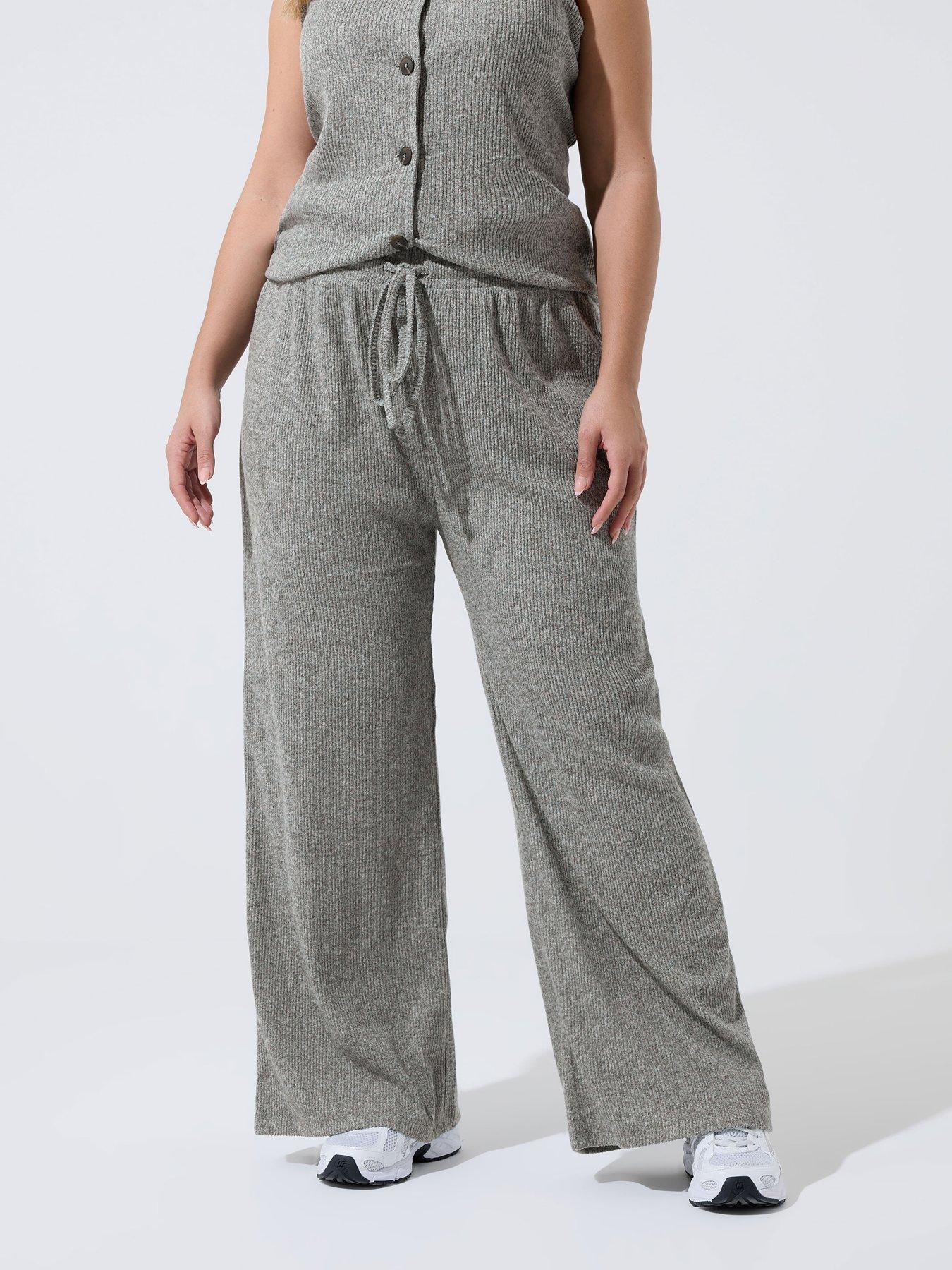 Yours Curve Check Barrel Trousers