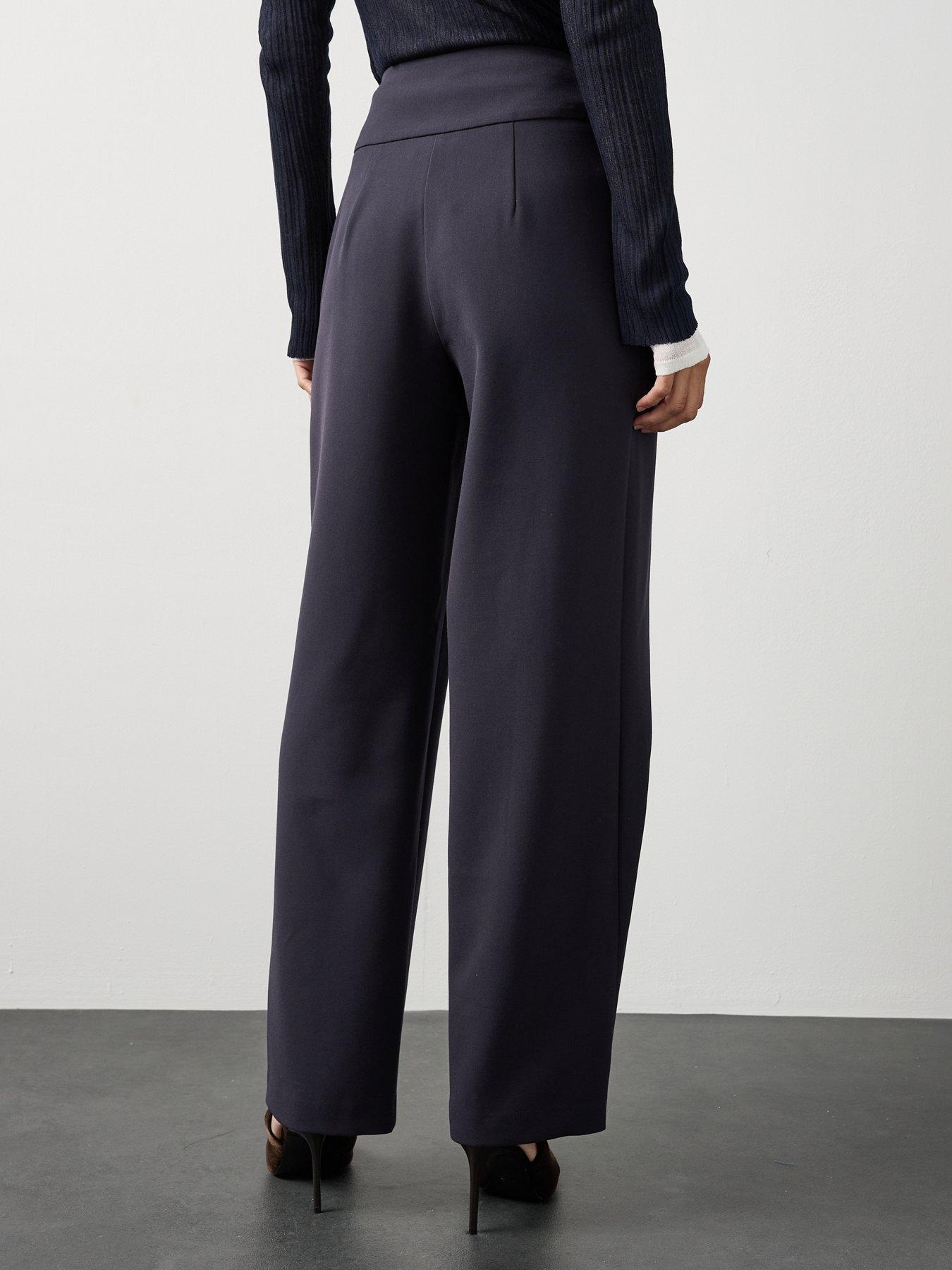 Image 2 of 7 of Michelle Keegan Tailored Barrel Leg Trouser - Navy