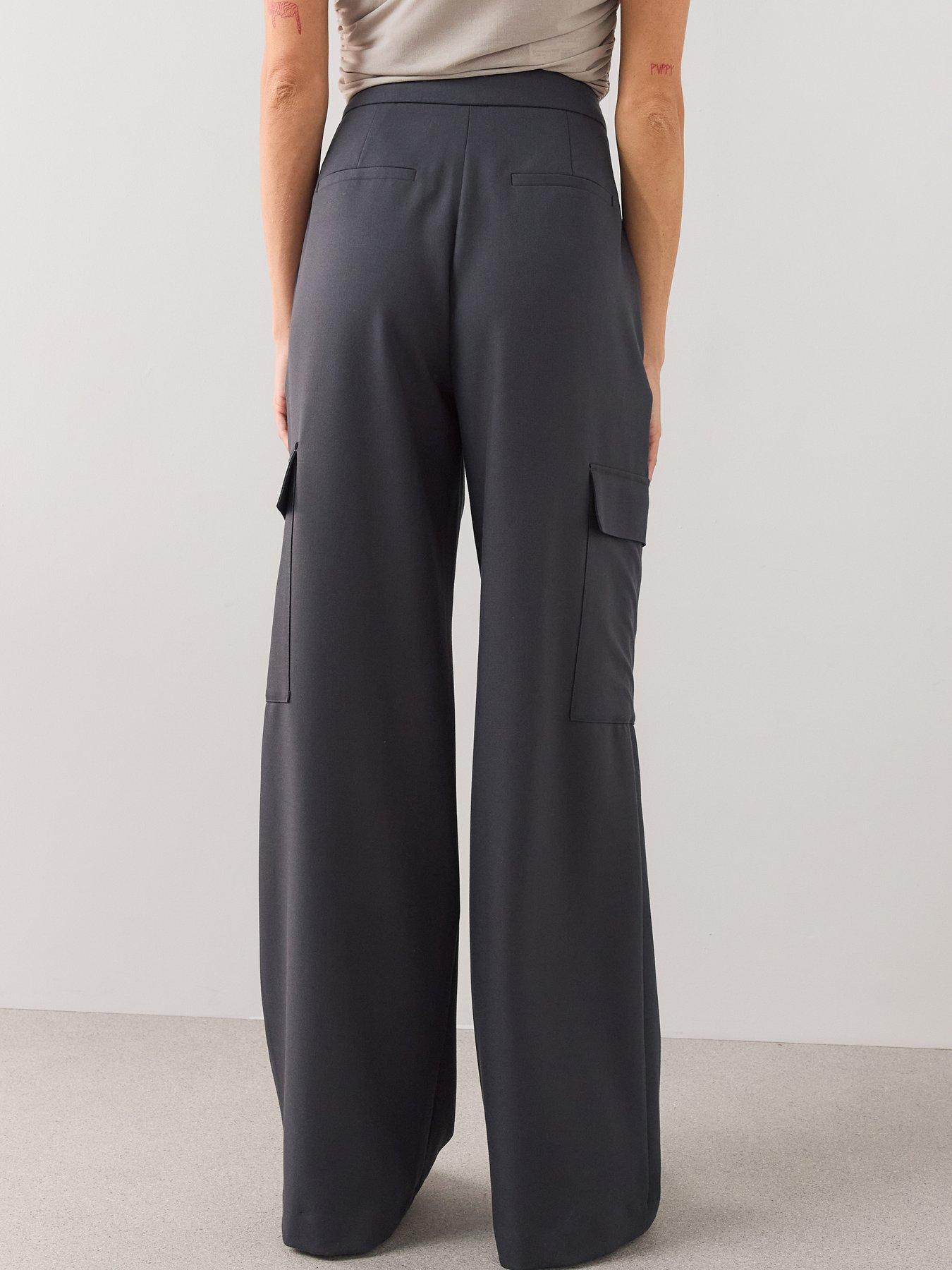 Image 2 of 7 of The Very Collection Women's Wide Leg Utility Cargo Trousers - Blue