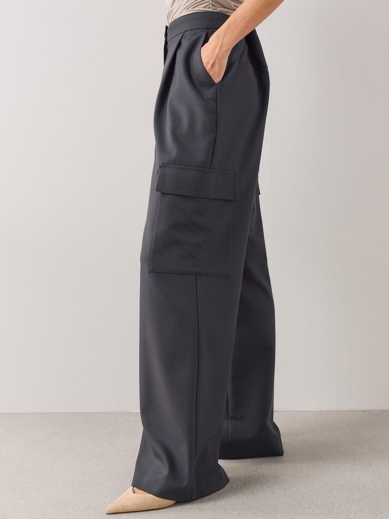 Image 5 of 7 of The Very Collection Women's Wide Leg Utility Cargo Trousers - Blue