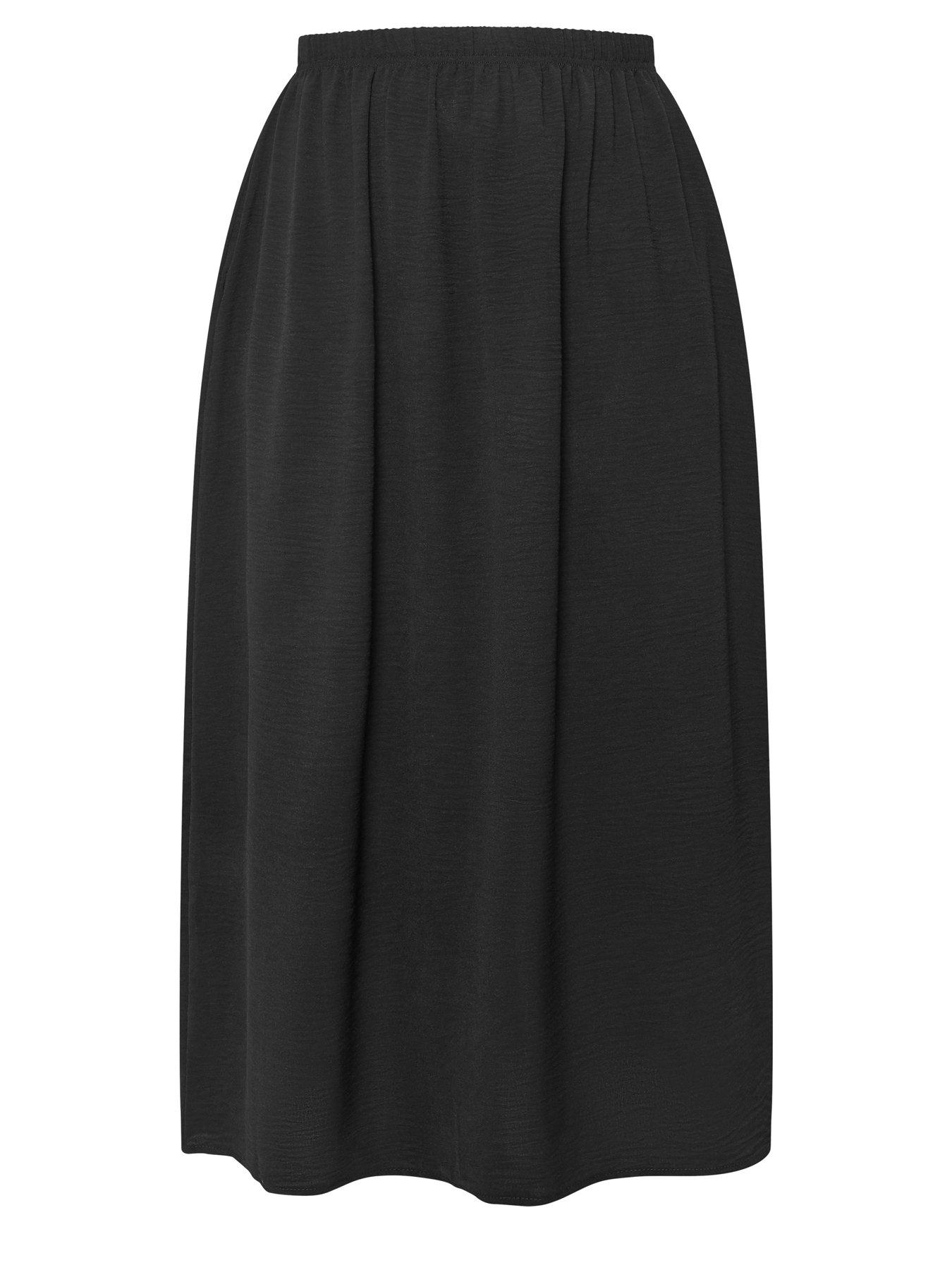 Image 5 of 5 of Yours Curve Airflow Midi Skirt - Black