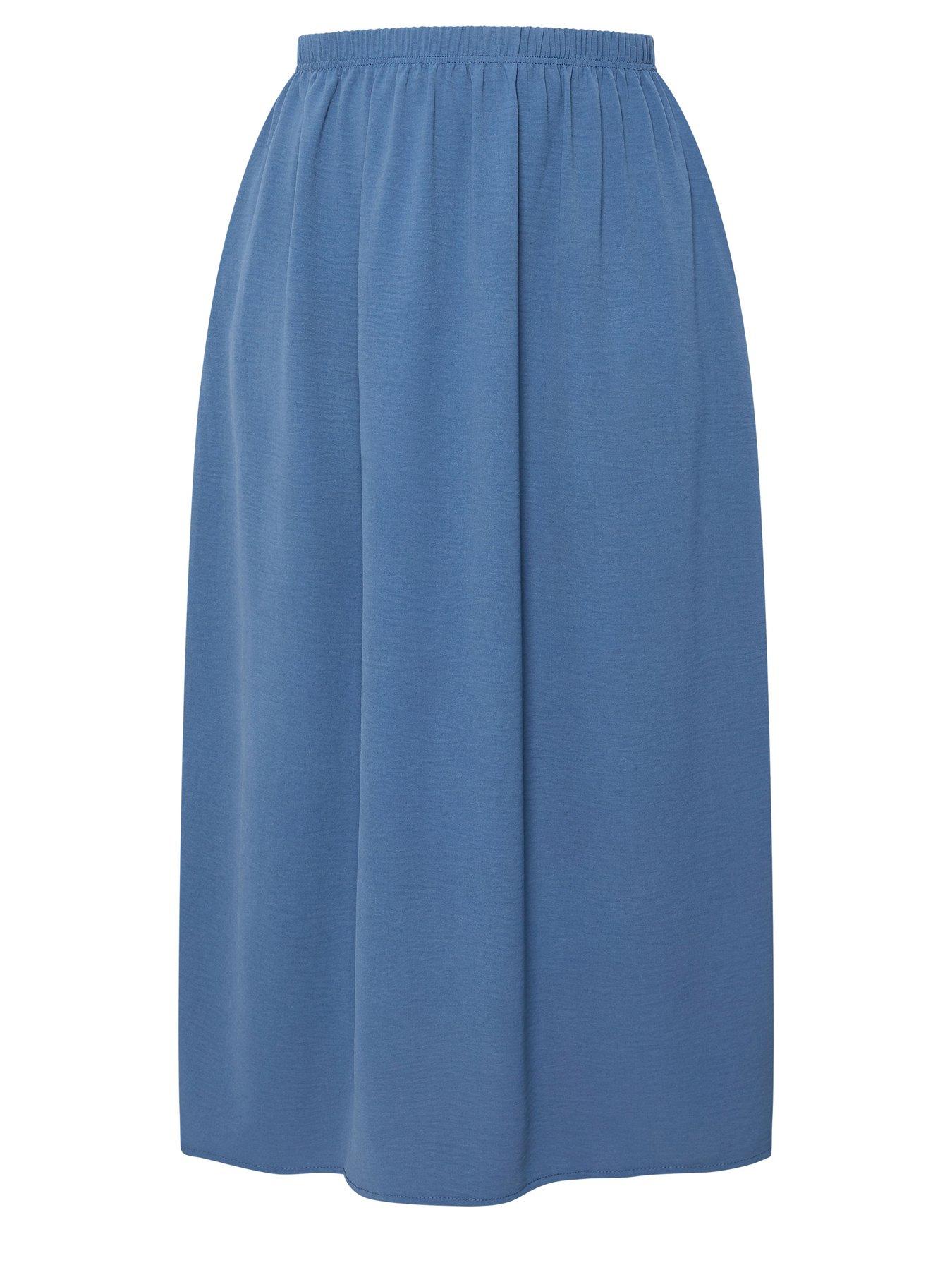 Image 5 of 5 of Yours Curve Airflow Midi Skirt - Blue