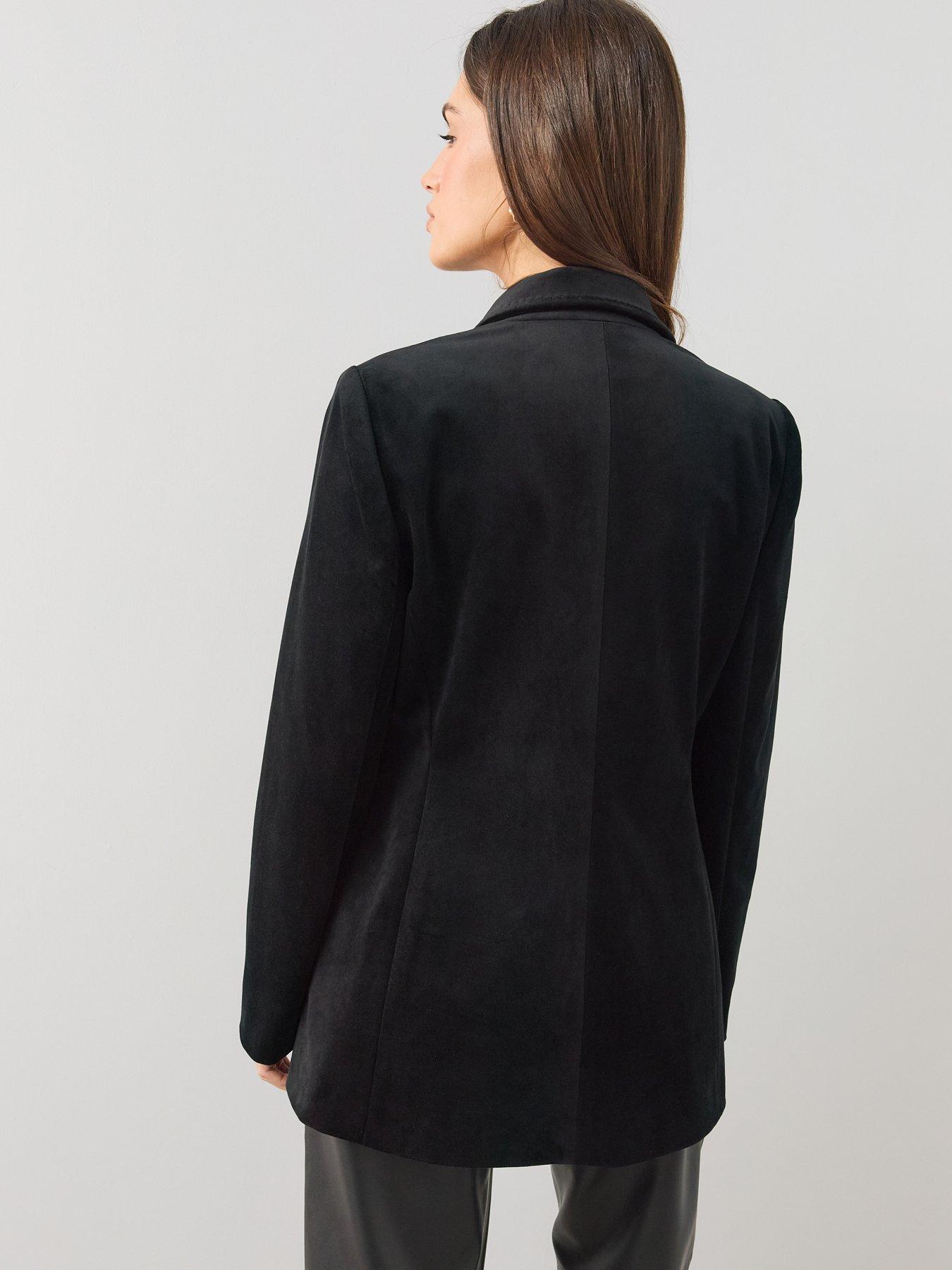 Image 2 of 6 of The Very Collection Women's Velvet Military Blazer - Black