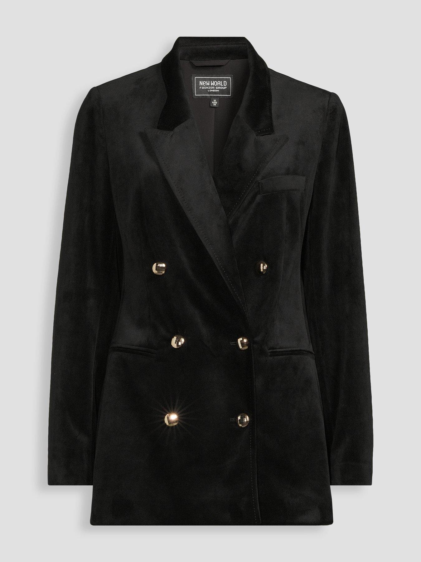 Image 7 of 7 of The Very Collection Women's Napoleon Jacket With Military Braid Detail - Black