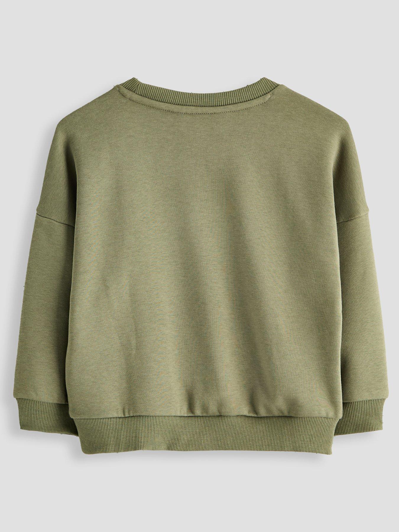 Image 2 of 5 of The Very Collection Boys Cotton Rich Bear Graphic Sweatshirt (9 months - 7 years) - Green
