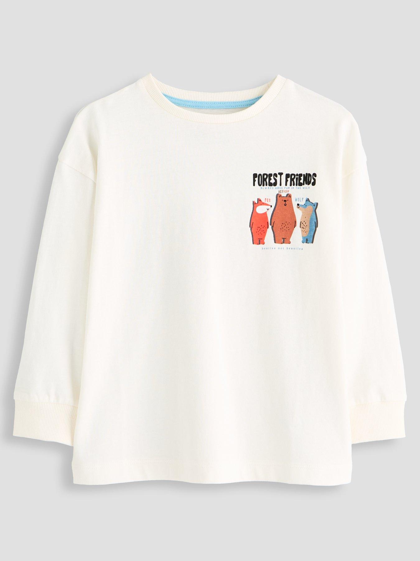 Image 1 of 6 of The Very Collection Boys' Cotton Rich Forest Friends Graphic T-Shirt (10 months - 7 years) - White