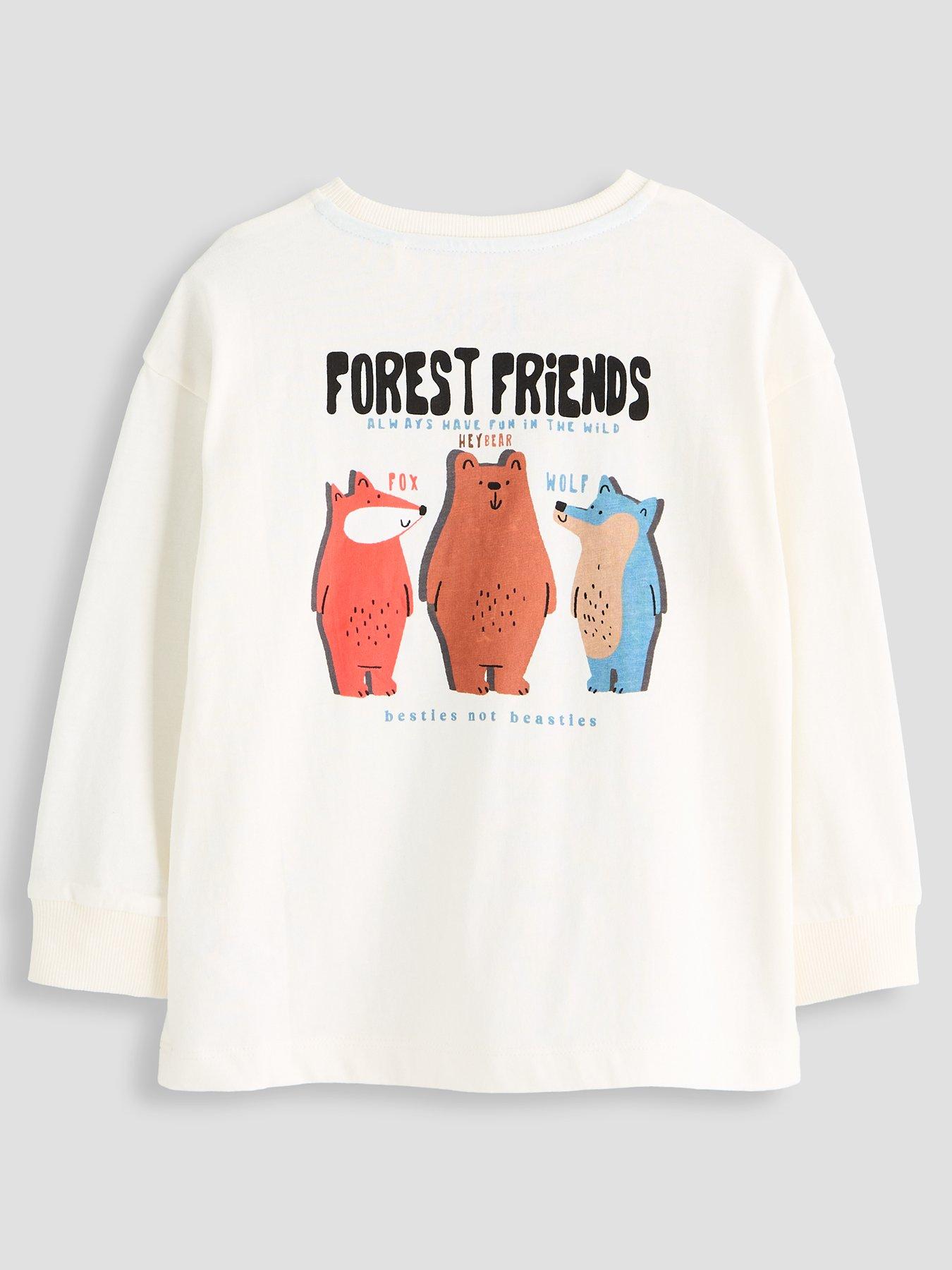Image 2 of 6 of The Very Collection Boys' Cotton Rich Forest Friends Graphic T-Shirt (10 months - 7 years) - White