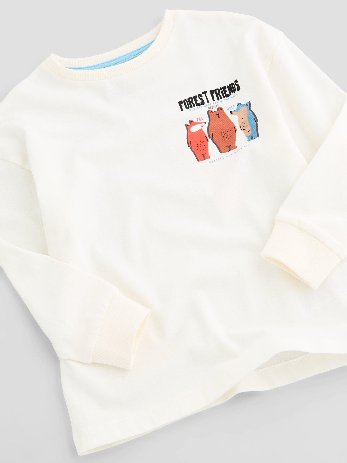 Image 3 of 6 of The Very Collection Boys' Cotton Rich Forest Friends Graphic T-Shirt (10 months - 7 years) - White