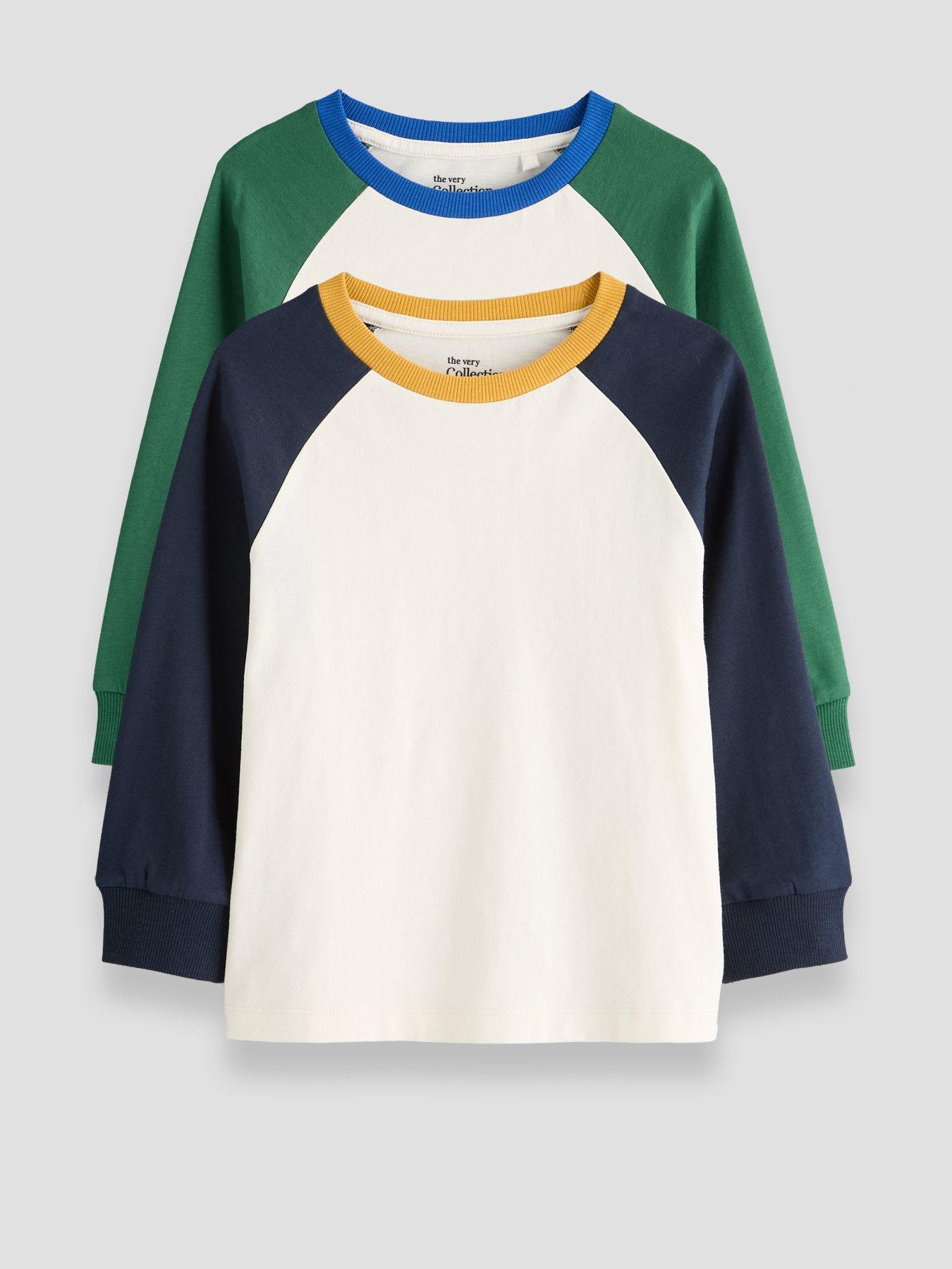 Image 1 of 5 of The Very Collection Boys' 2 Pack Raglan Sleeve Long Sleeve T-Shirts (9 months - 7 years) - Multi