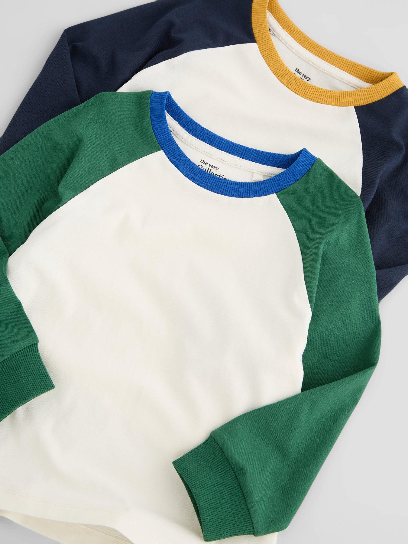 Image 4 of 5 of The Very Collection Boys' 2 Pack Raglan Sleeve Long Sleeve T-Shirts (9 months - 7 years) - Multi