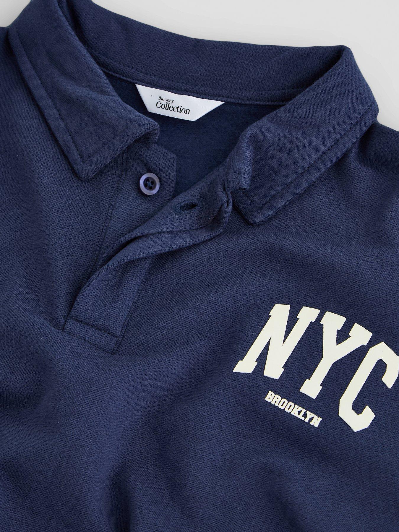 Image 5 of 5 of The Very Collection Boys Rugby Sweat Top and Joggers Outfit Set (9 months - 7 years) - Navy