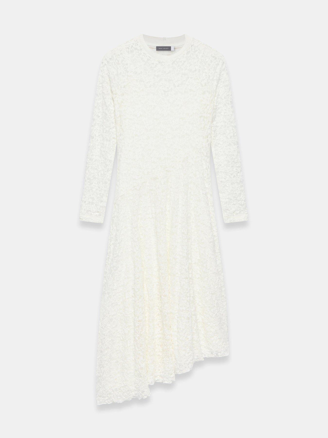 Image 5 of 6 of Mint Velvet Lace Midi Dress - White