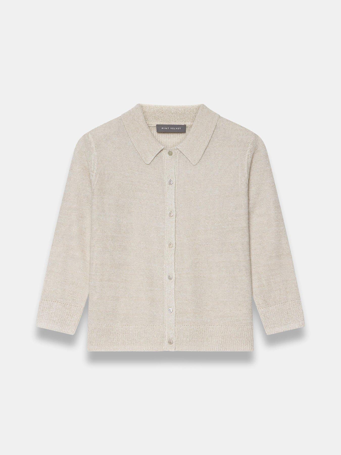 Image 5 of 6 of Mint Velvet Neutral Sparkle Knit Top - Cream