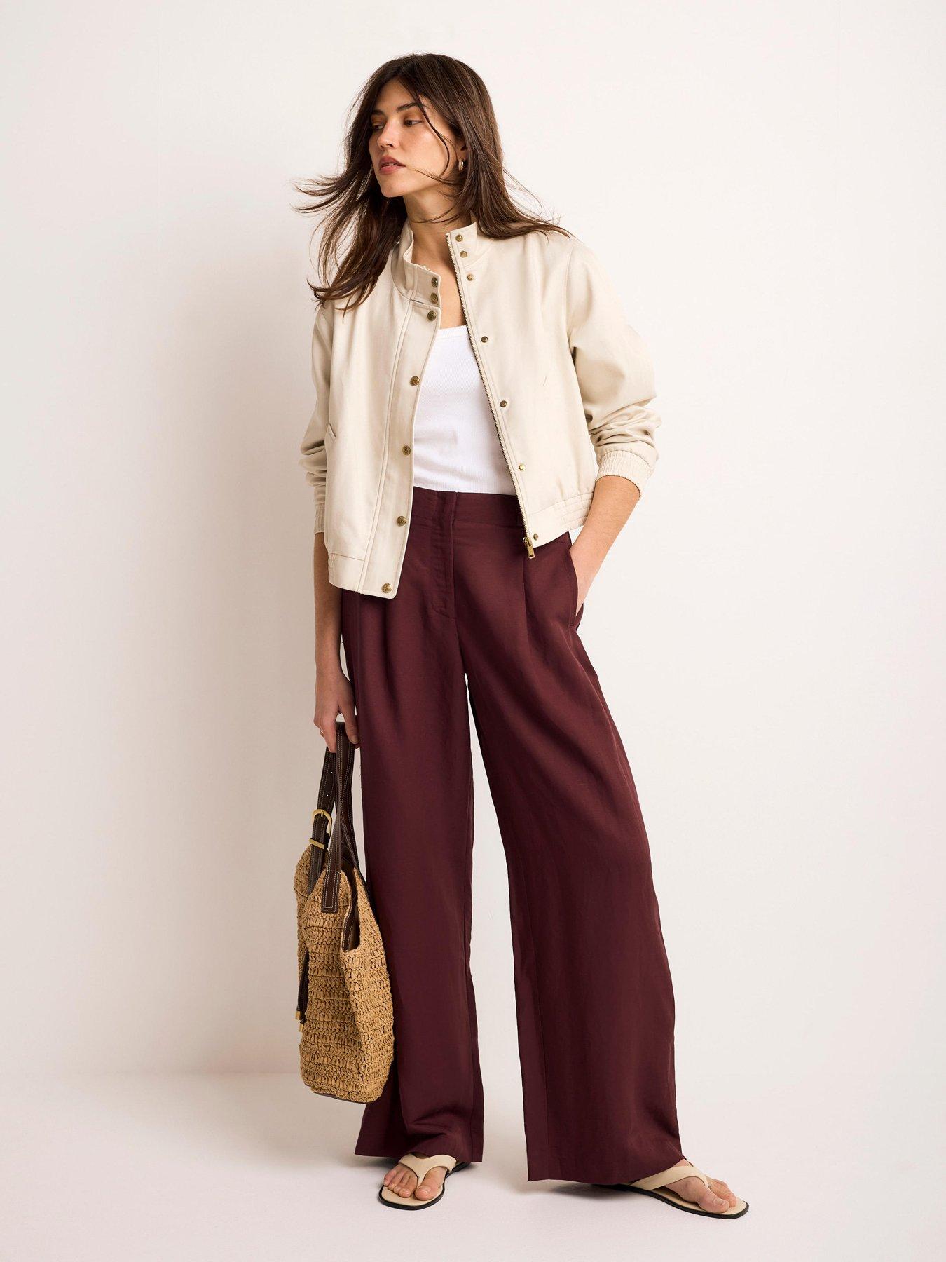 Image 2 of 6 of Mint Velvet Neutral Cotton Bomber Jacket