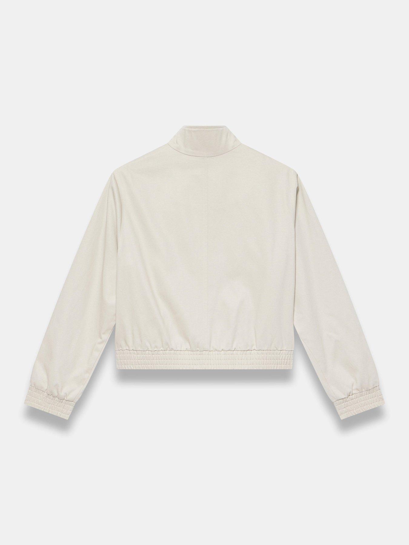 Image 6 of 6 of Mint Velvet Neutral Cotton Bomber Jacket