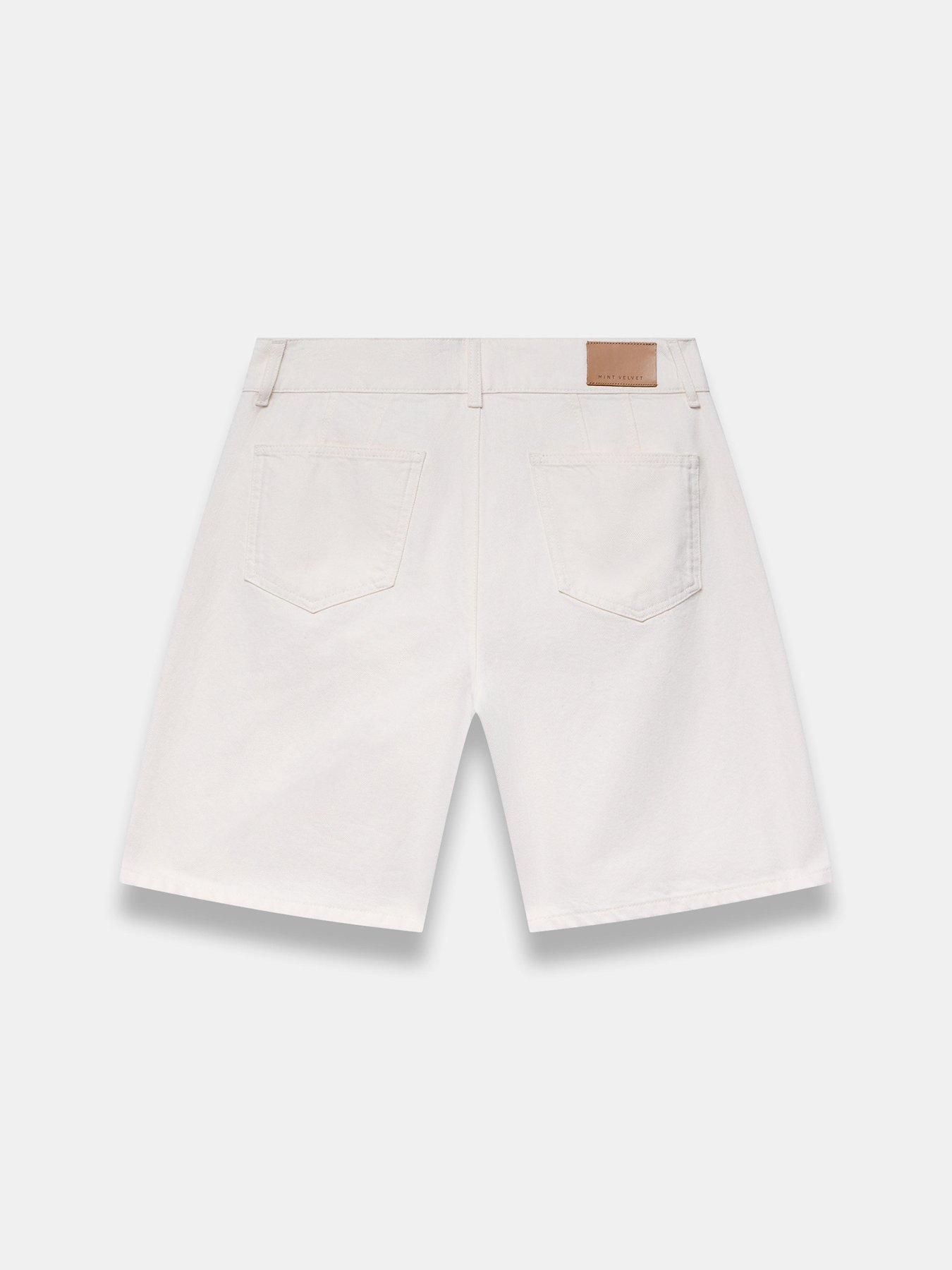 Image 6 of 6 of Mint Velvet Ivory Denim Mid Length Short
