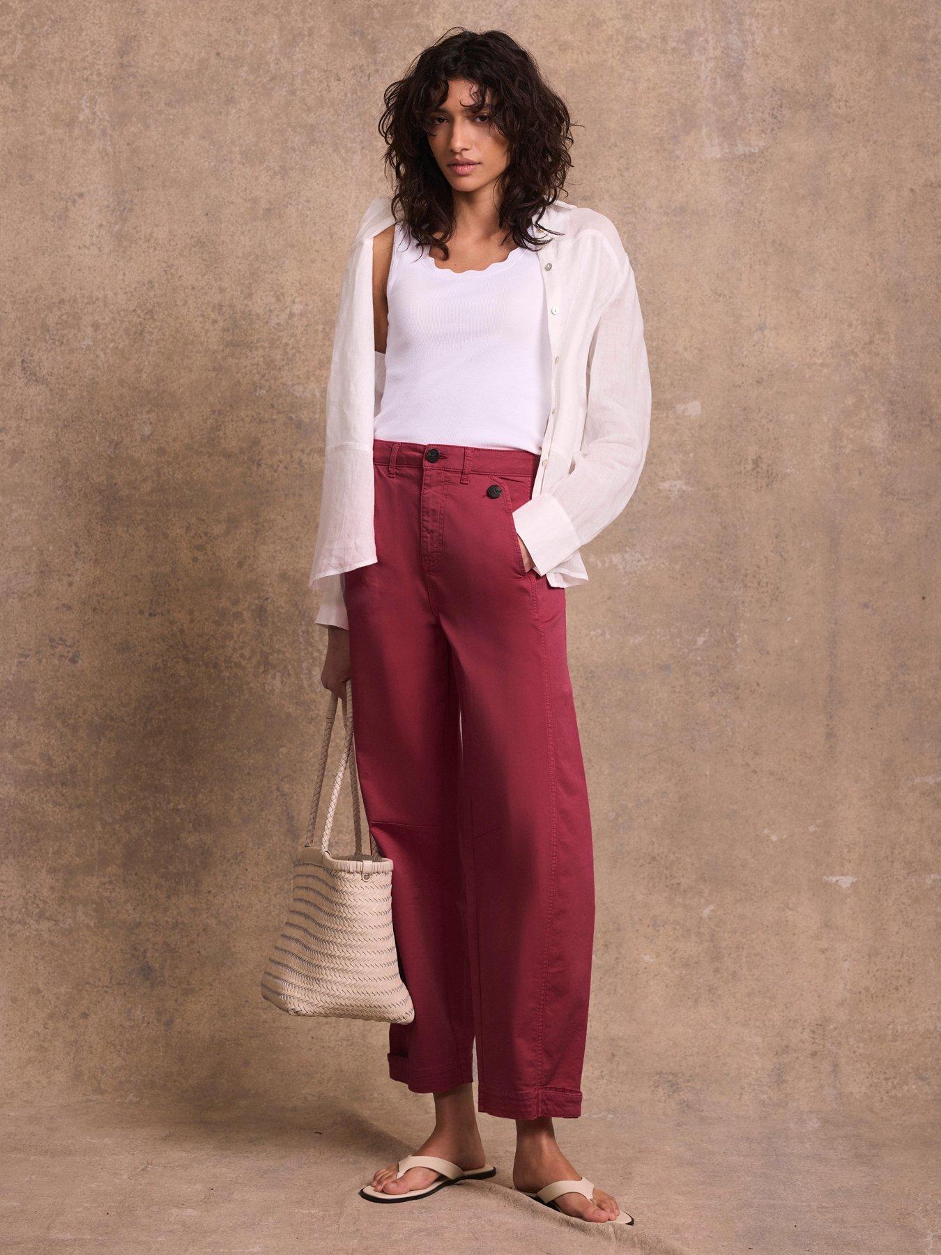 Mint Velvet Red Washed Barrel Chino