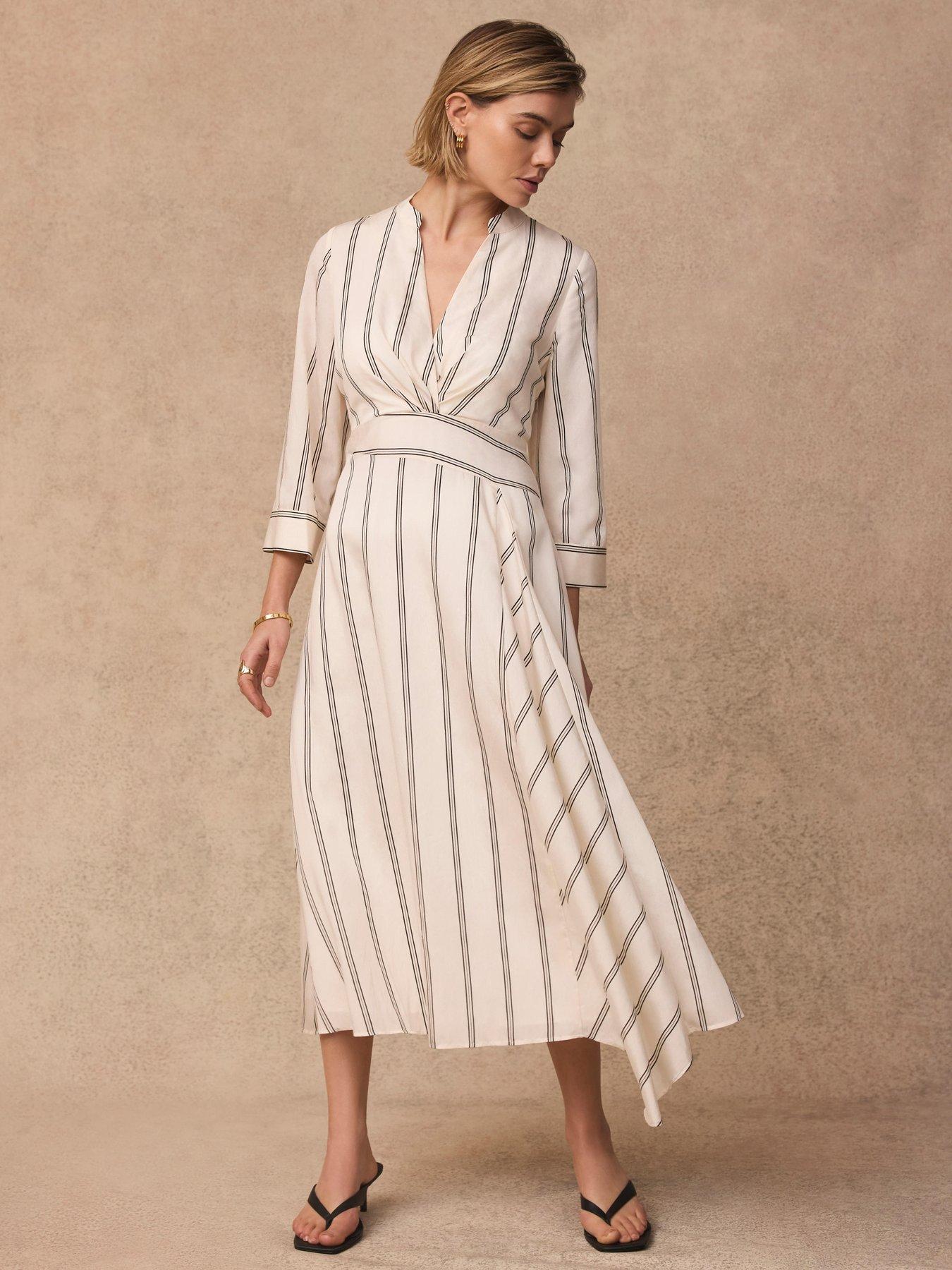 mint-velvet-stripe-wrap-midi-dress-creamoutfit