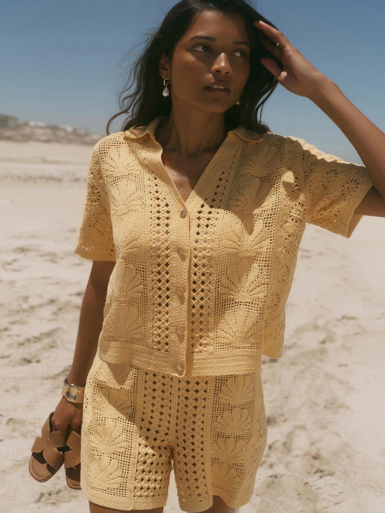 mint-velvet-shell-crochet-shirt-yellowstillFront