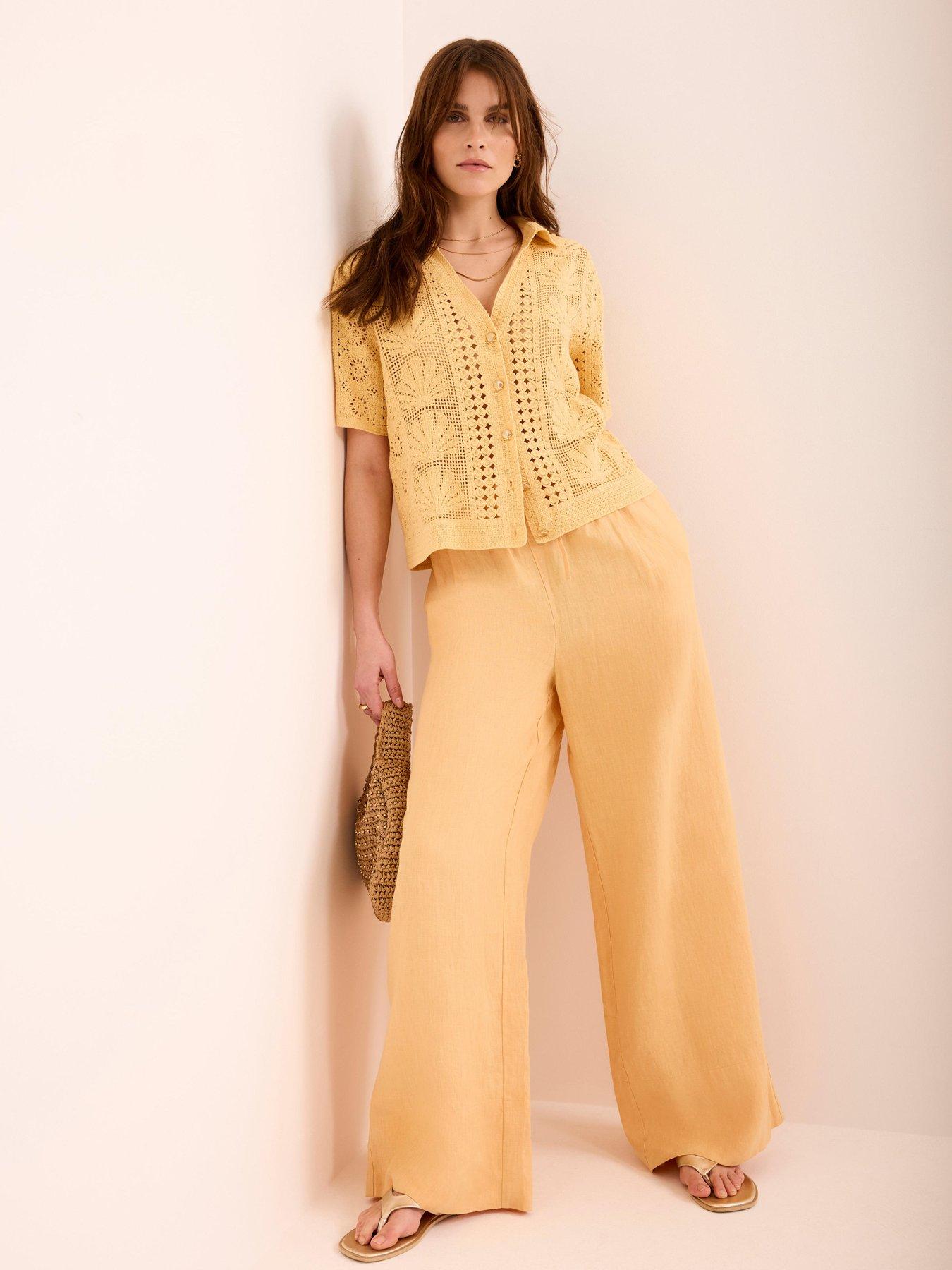 Image 4 of 6 of Mint Velvet Yellow Shell Crochet Shirt