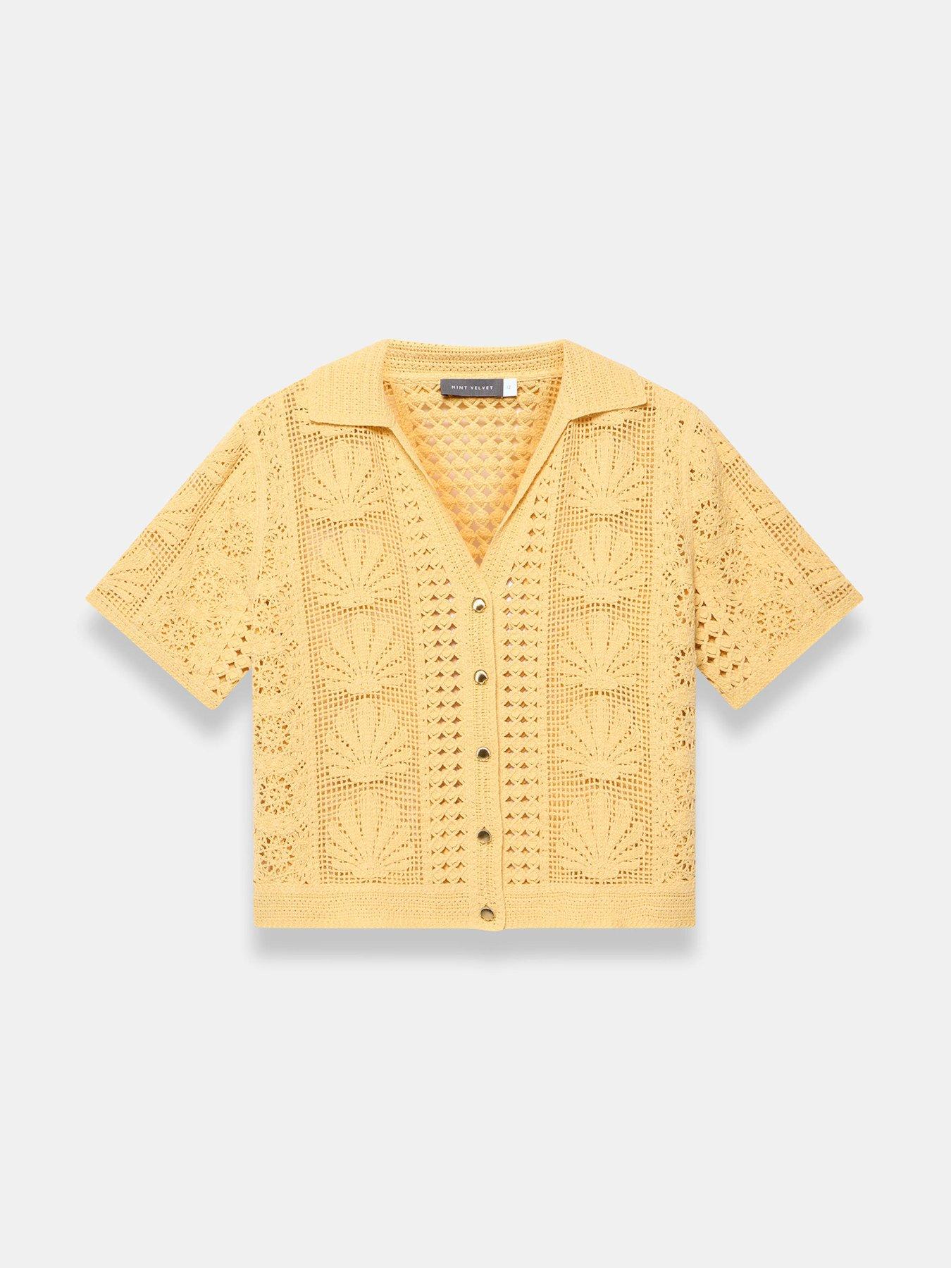 Image 5 of 6 of Mint Velvet Yellow Shell Crochet Shirt
