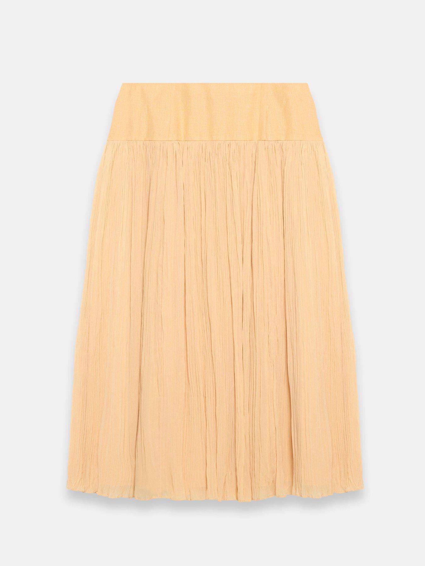 Image 5 of 6 of Mint Velvet Linen Mix Crinkle Skirt - Yellow