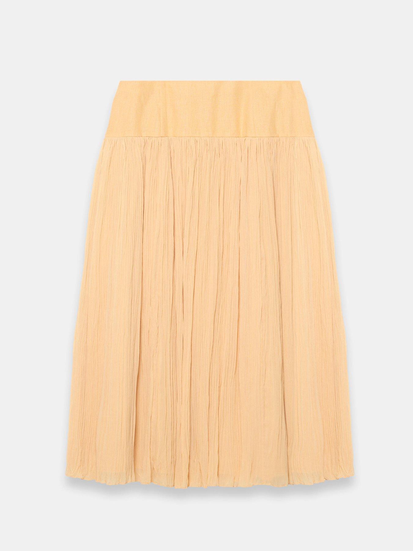 Image 6 of 6 of Mint Velvet Linen Mix Crinkle Skirt - Yellow