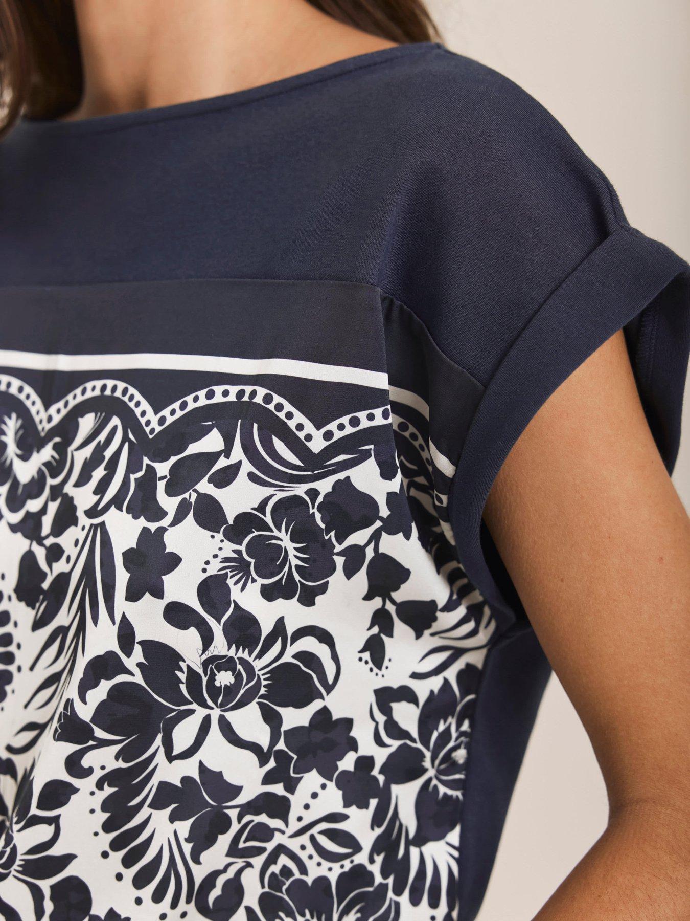 mint-velvet-navy-print-woven-mix-topoutfit