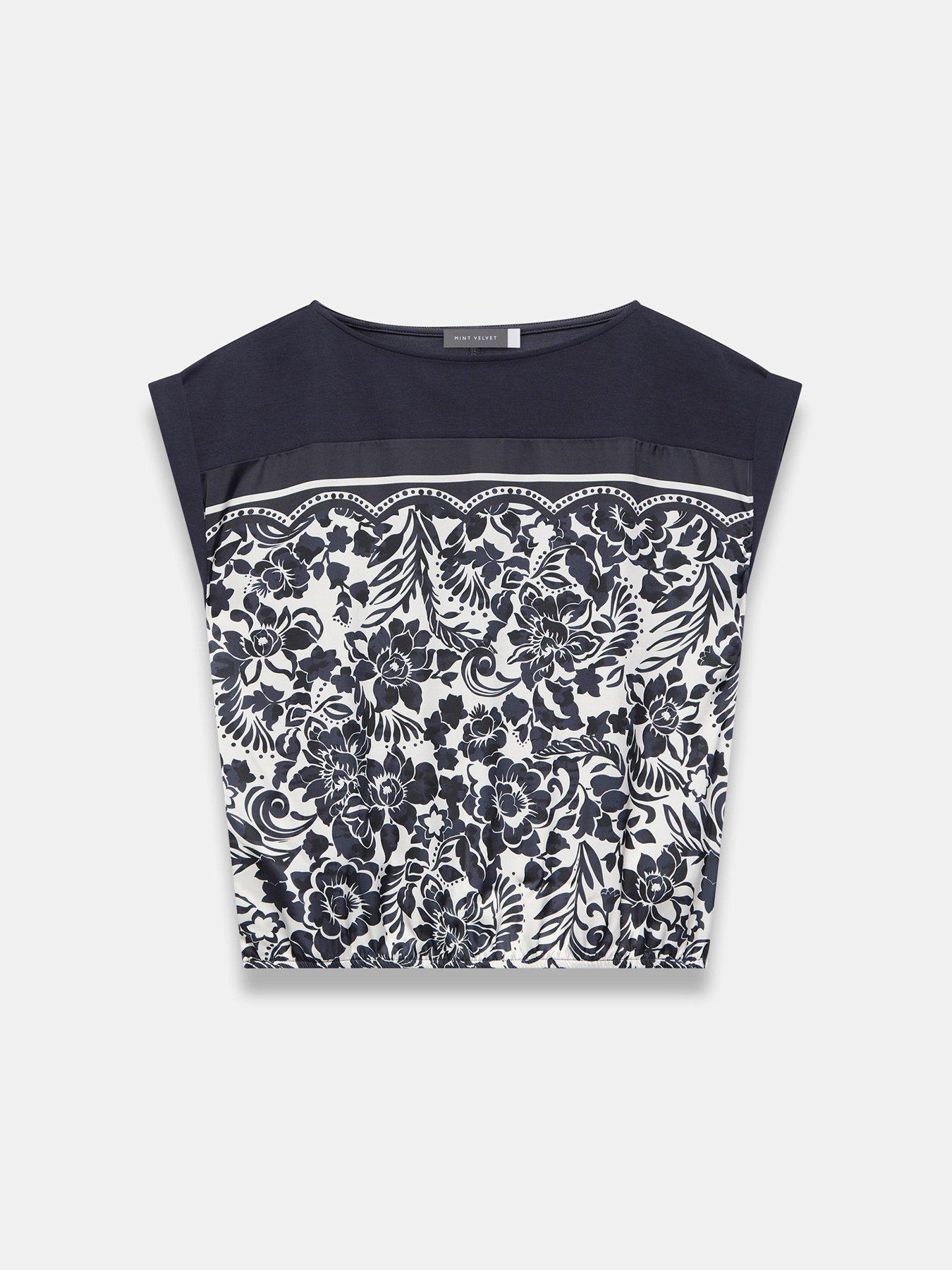 mint-velvet-navy-print-woven-mix-topdetail
