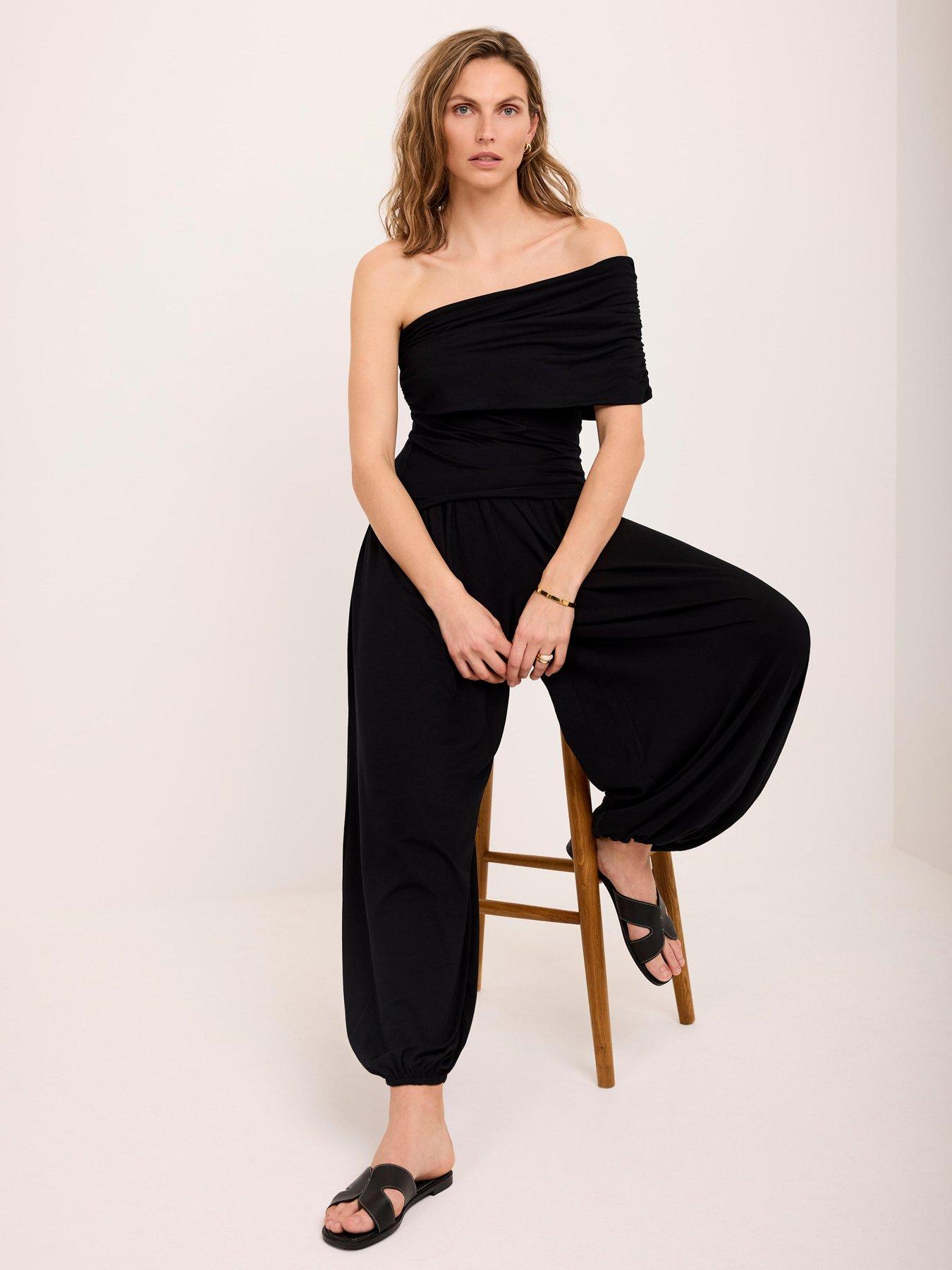 Image 3 of 6 of Mint Velvet Black One Shoulder Top