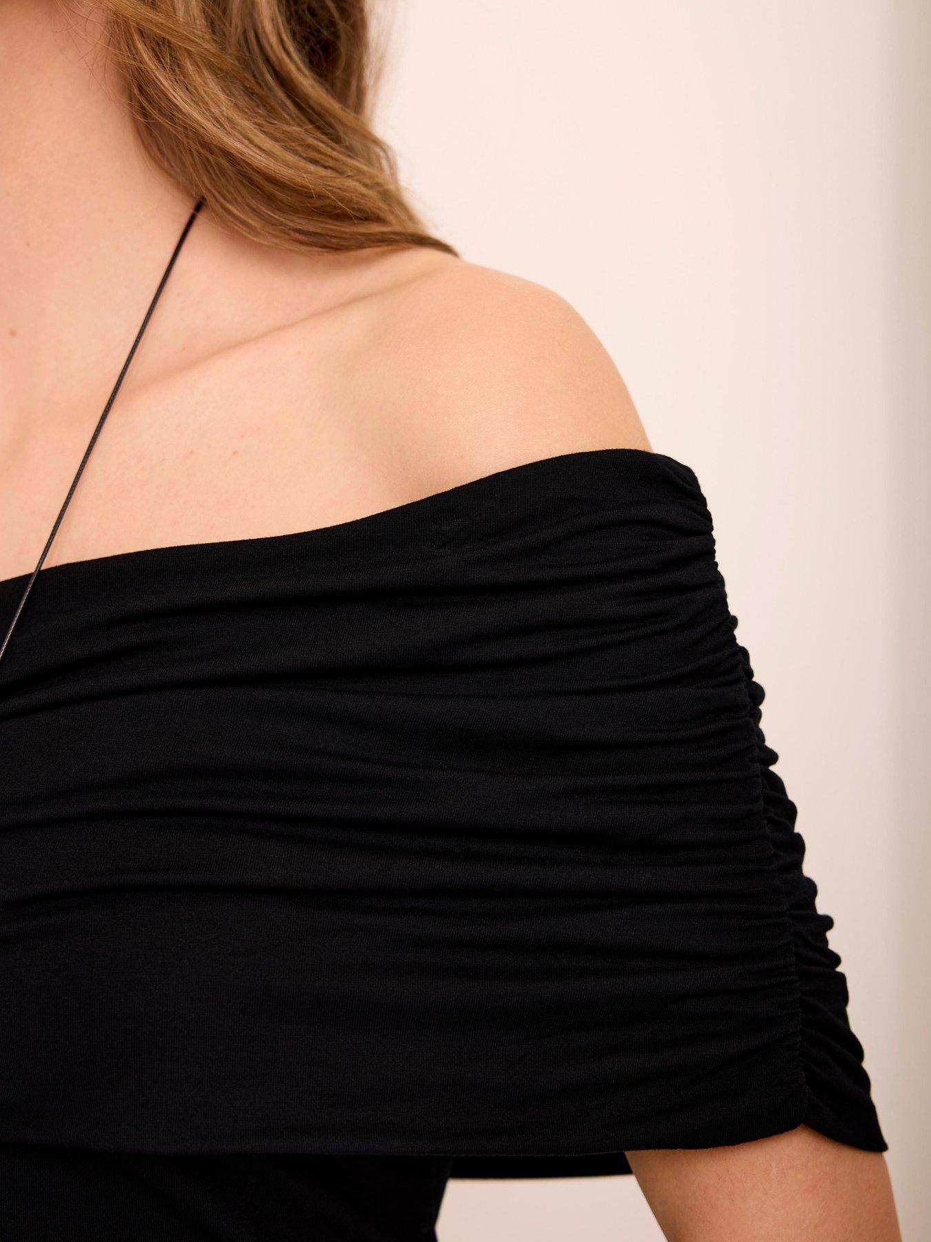 Image 4 of 6 of Mint Velvet Black One Shoulder Top
