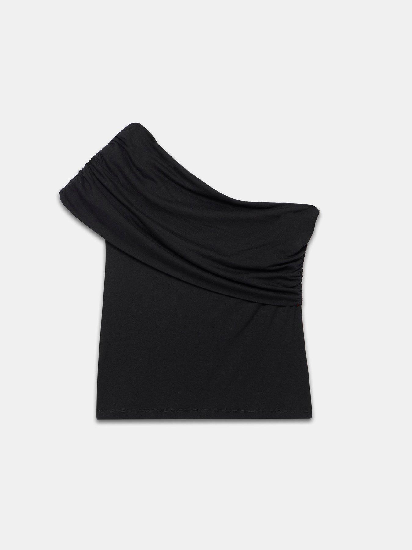 Image 6 of 6 of Mint Velvet Black One Shoulder Top