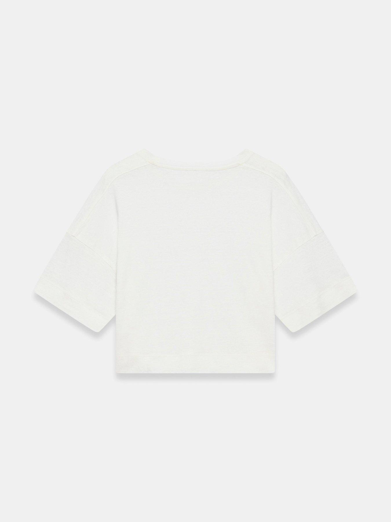 Image 6 of 6 of Mint Velvet Linen Blend T-Shirt -Ivory