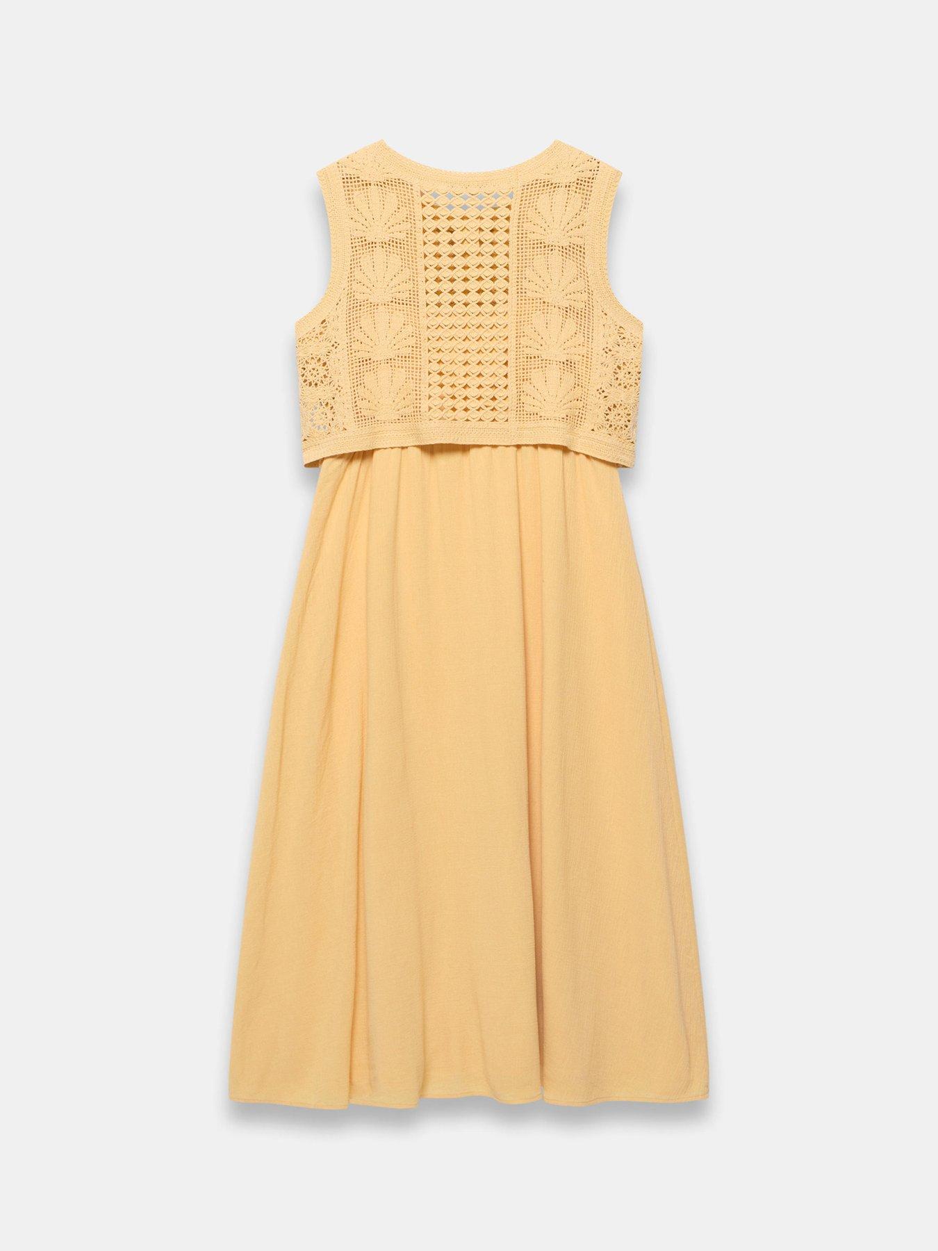 Image 6 of 6 of Mint Velvet Yellow Shell Crochet Dress