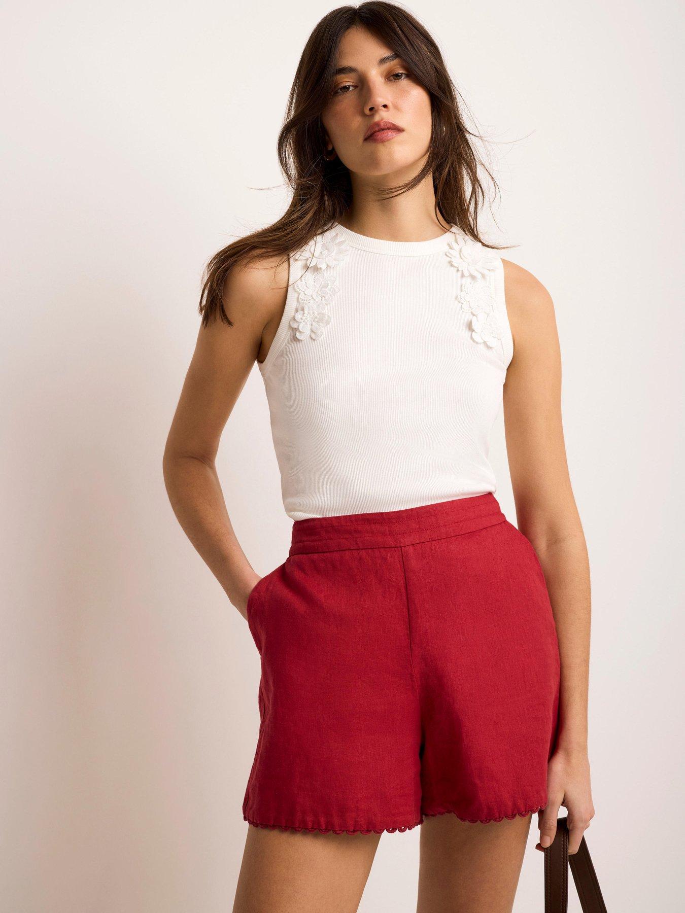 Image 1 of 6 of Mint Velvet Ivory Flower Vest Top
