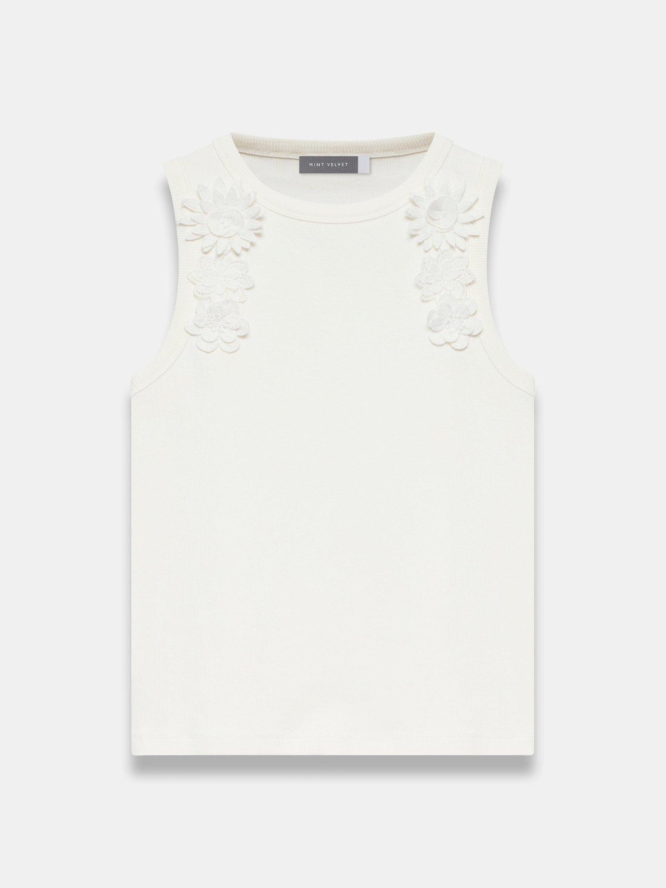 Image 5 of 6 of Mint Velvet Ivory Flower Vest Top