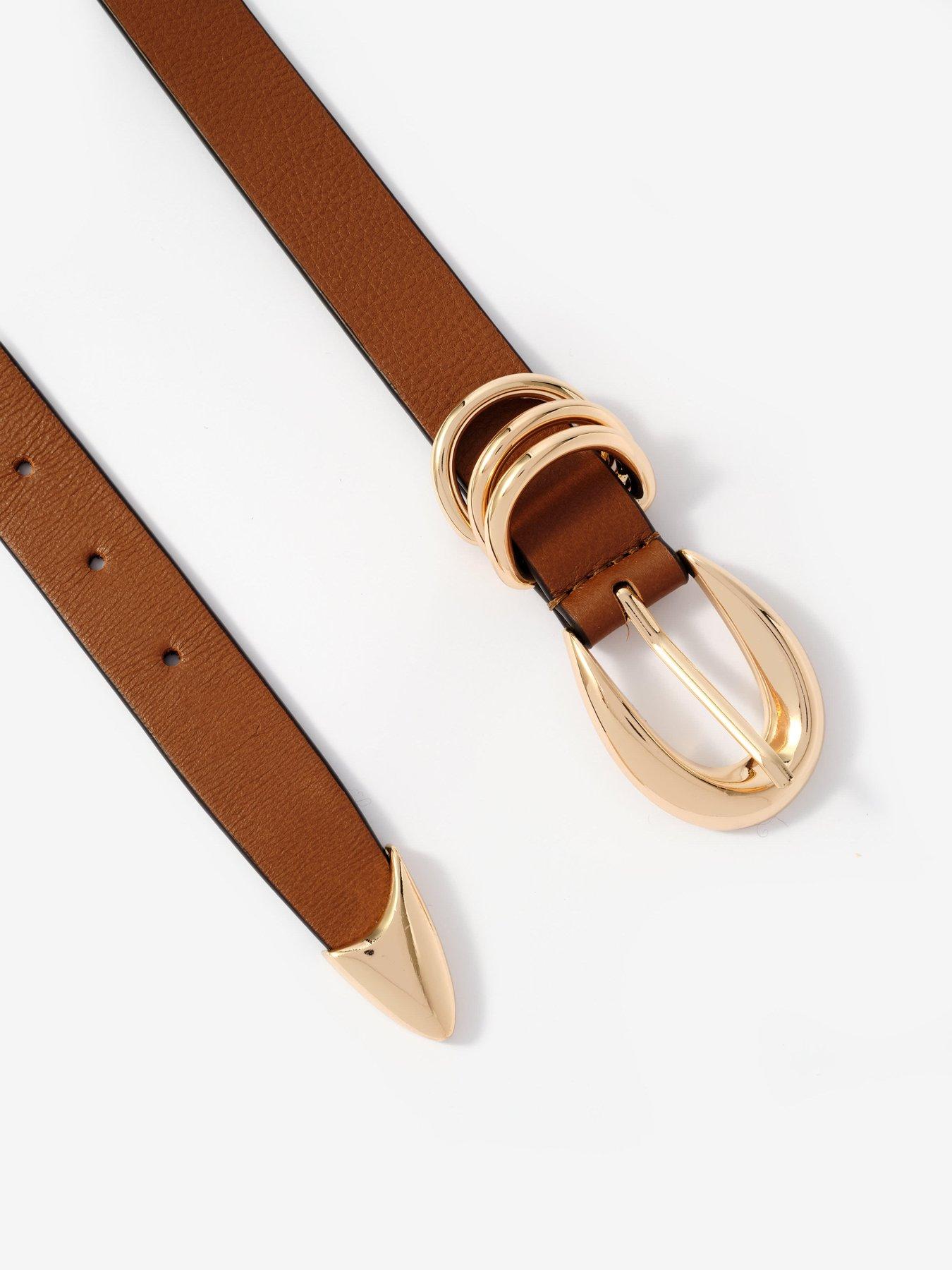 Image 4 of 4 of Mint Velvet Chunky Keeper Buckle Belt - Brown