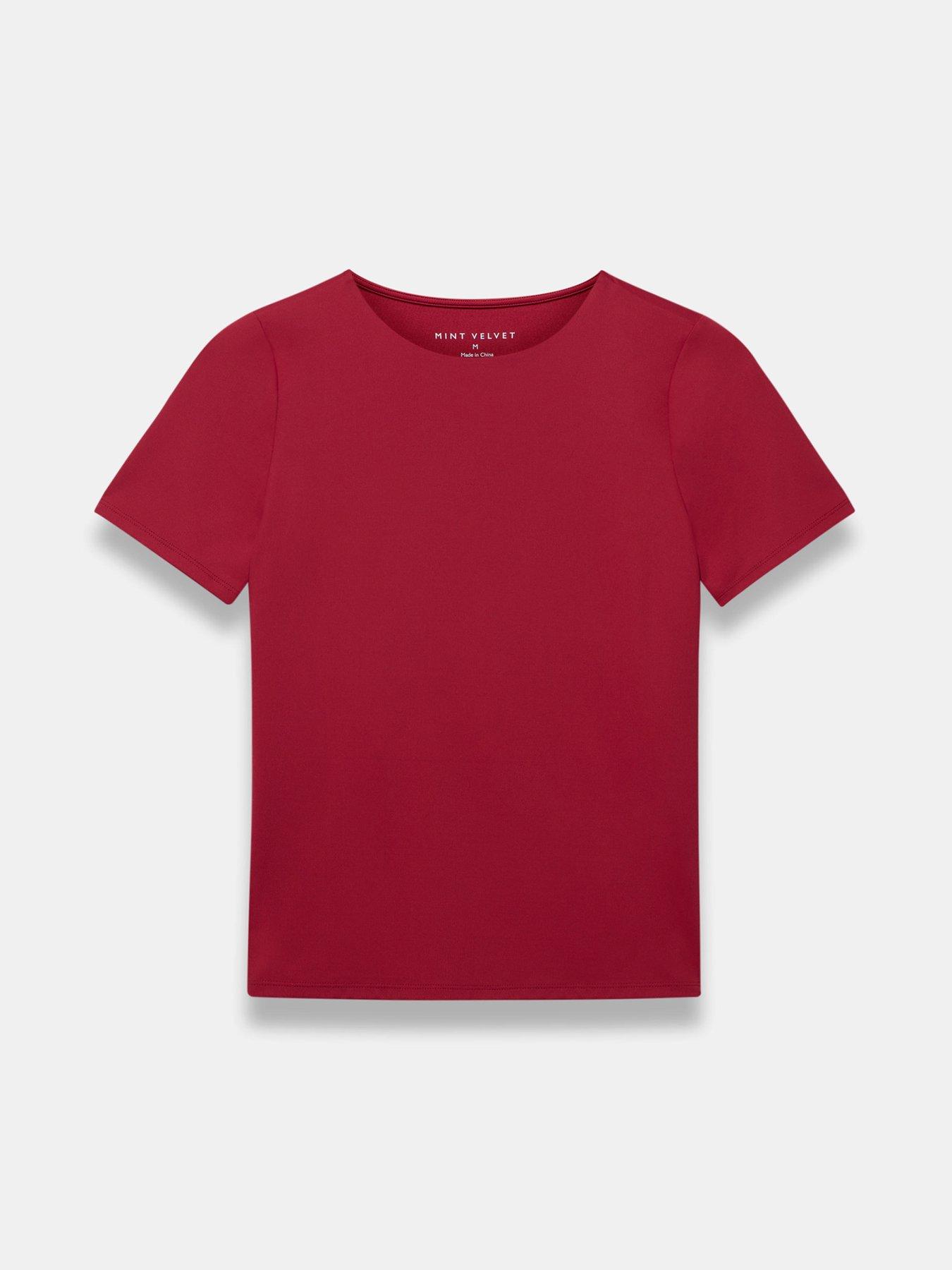Image 5 of 6 of Mint Velvet Red Short Sleeve Layering Top