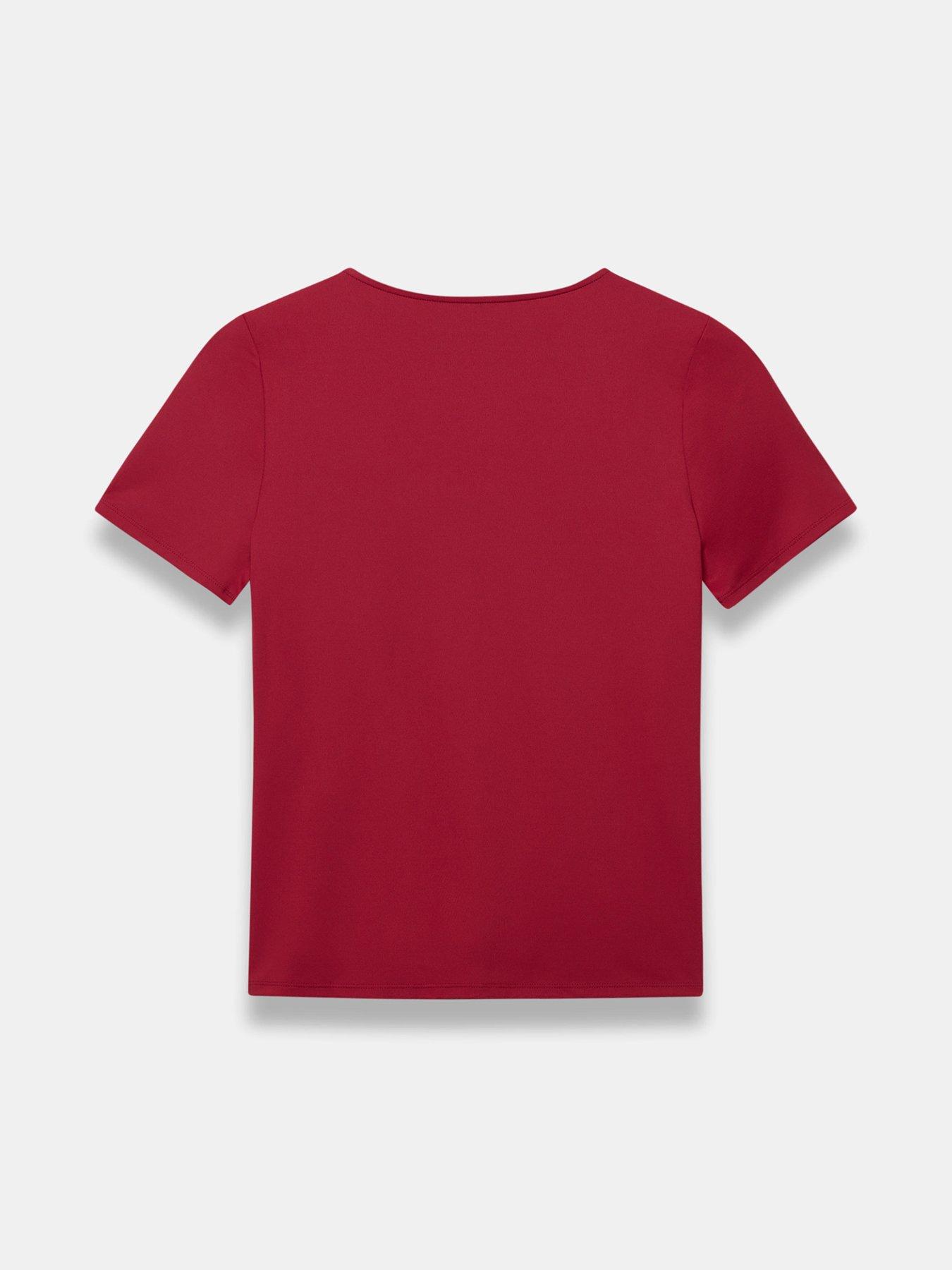Image 6 of 6 of Mint Velvet Red Short Sleeve Layering Top