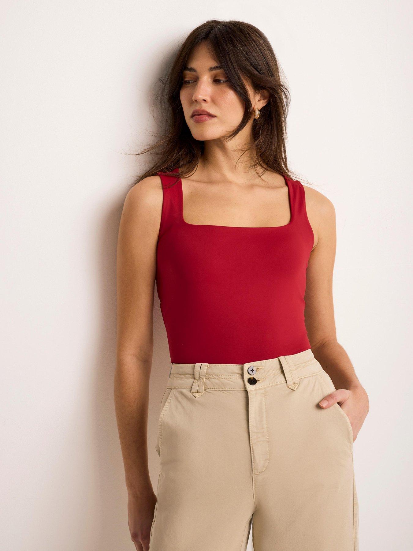Image 1 of 6 of Mint Velvet Scoop Layering Vest - Red