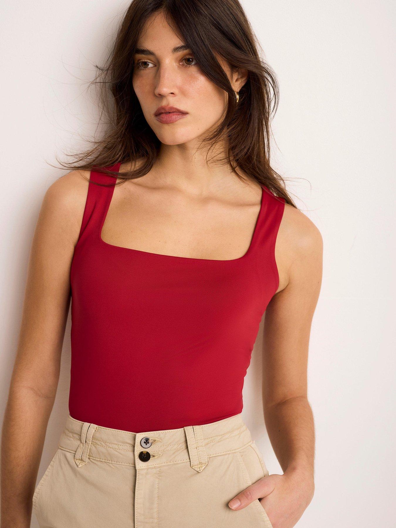 Image 2 of 6 of Mint Velvet Scoop Layering Vest - Red