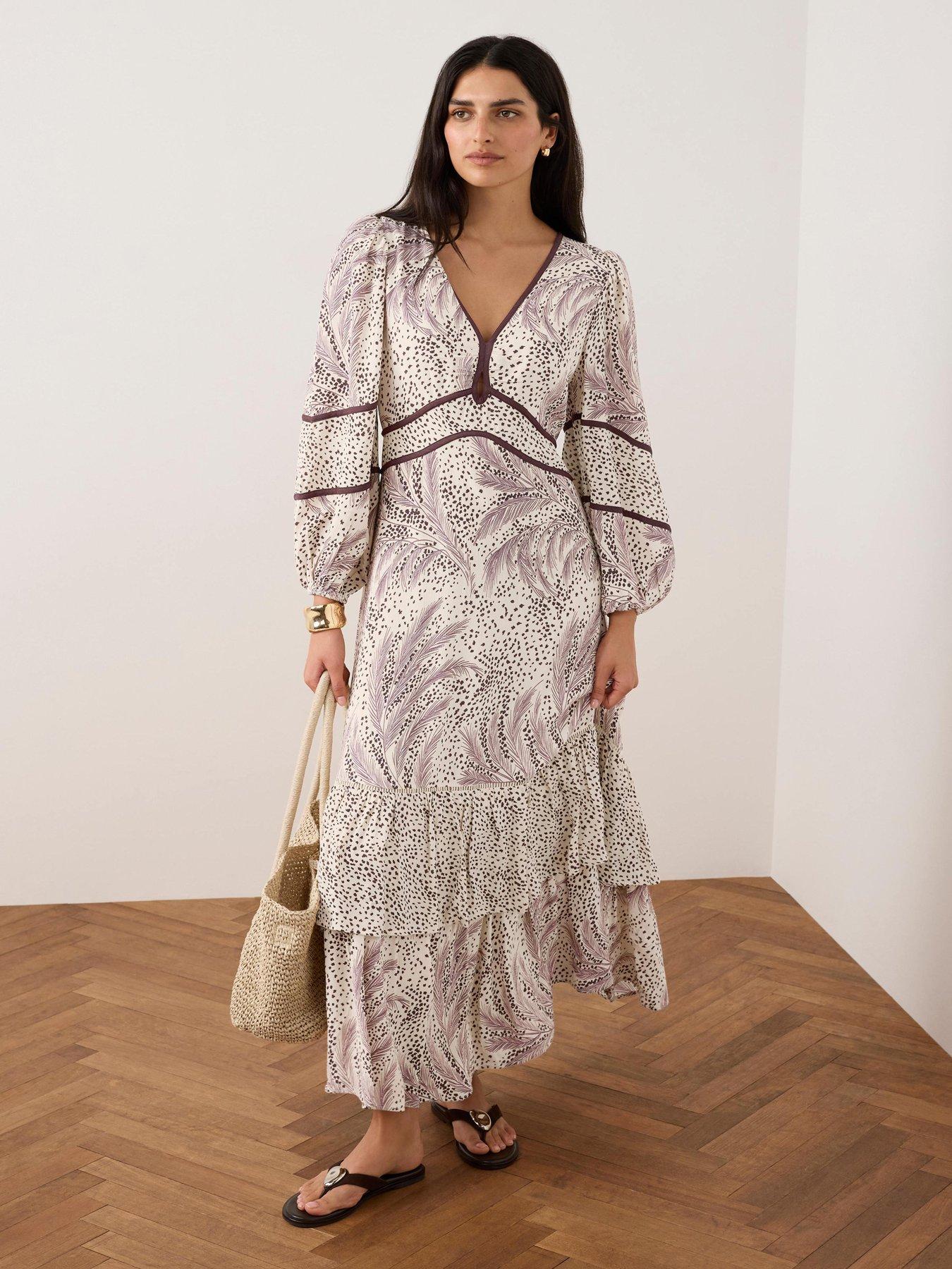 Image 3 of 6 of Mint Velvet Cream Printed Boho Maxi Dress