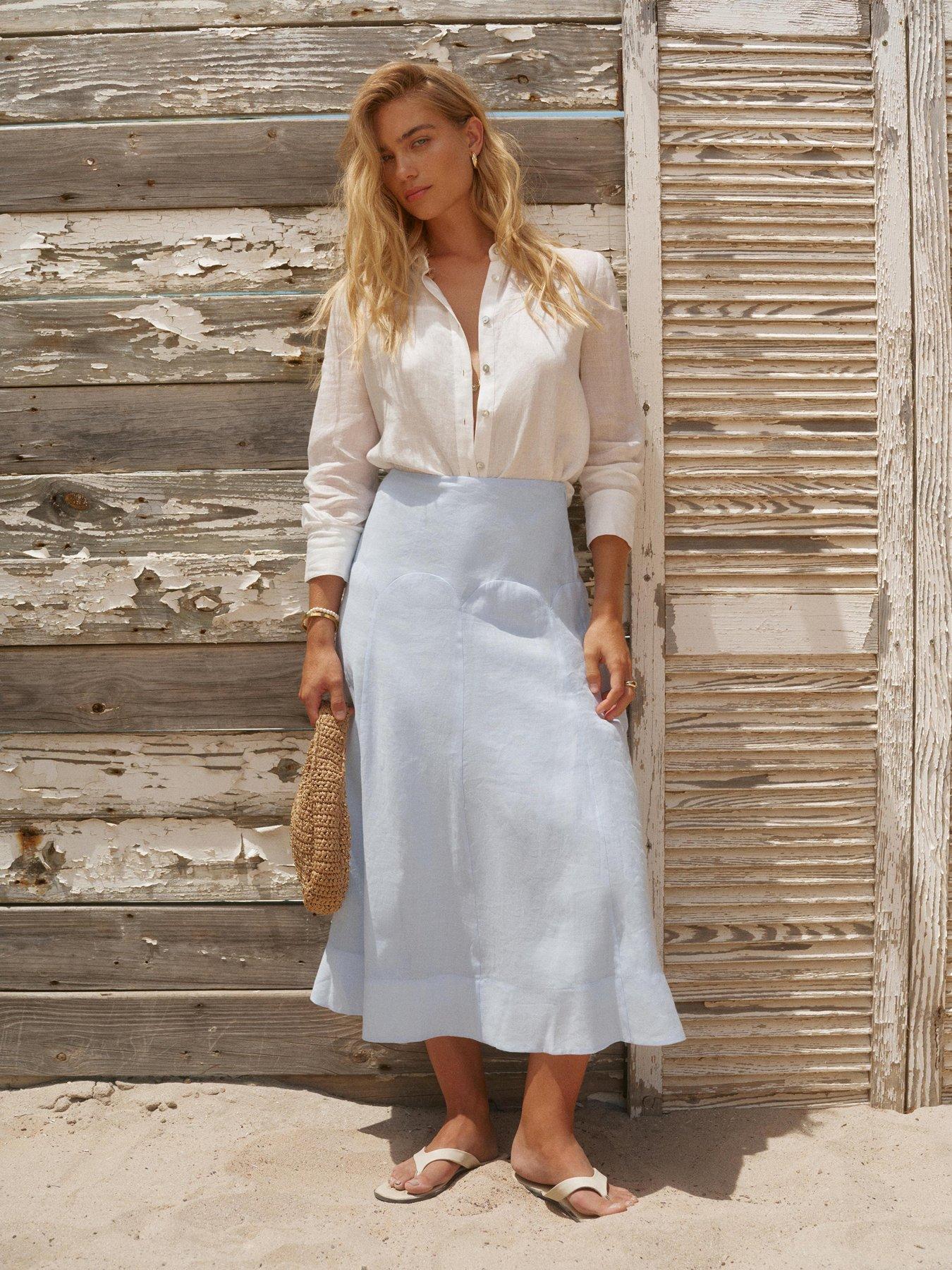 mint-velvet-blue-scallop-ramie-skirtfront