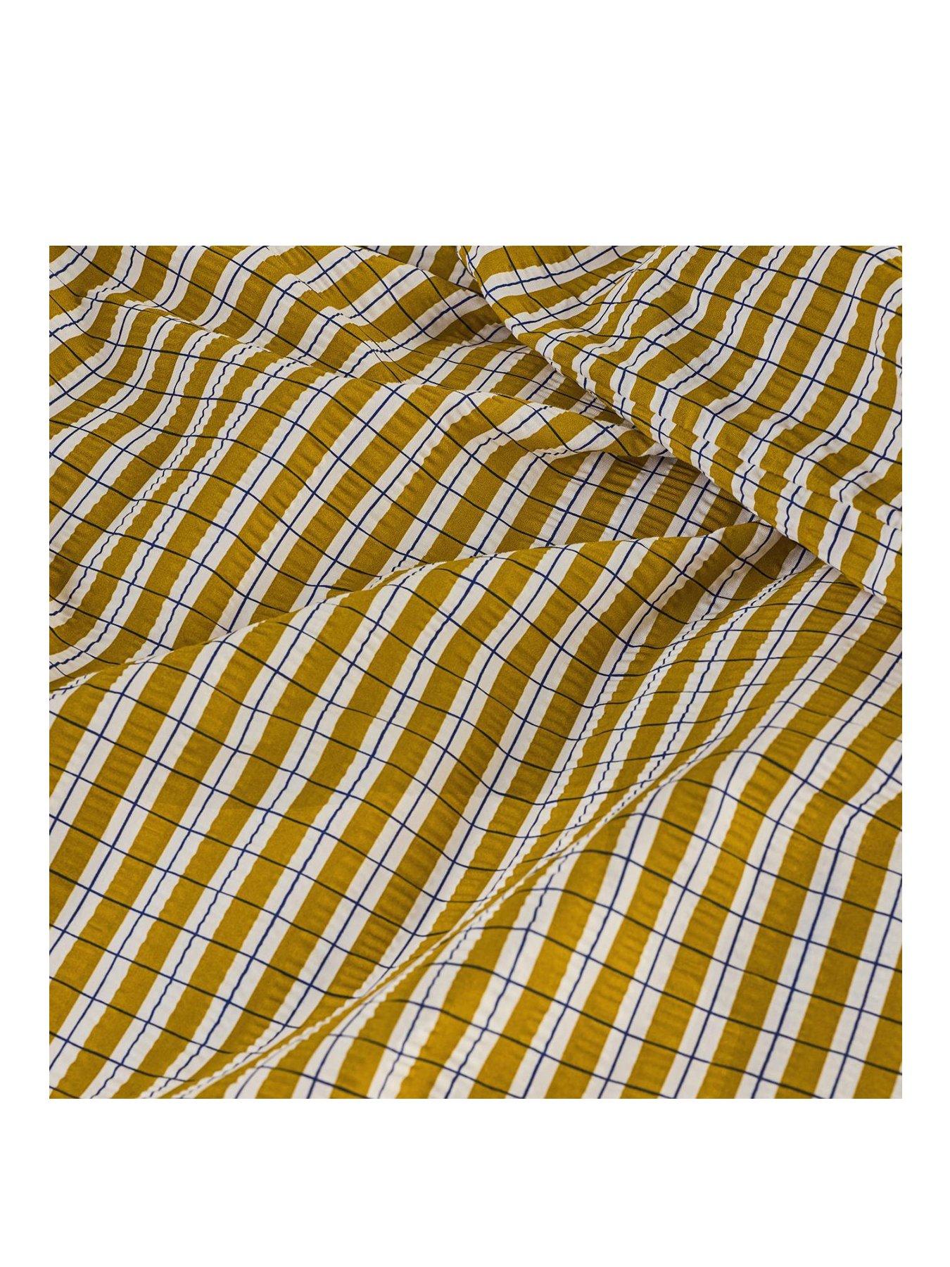 Image 2 of 3 of Made Felix Seersucker Duvet Set Ochre
