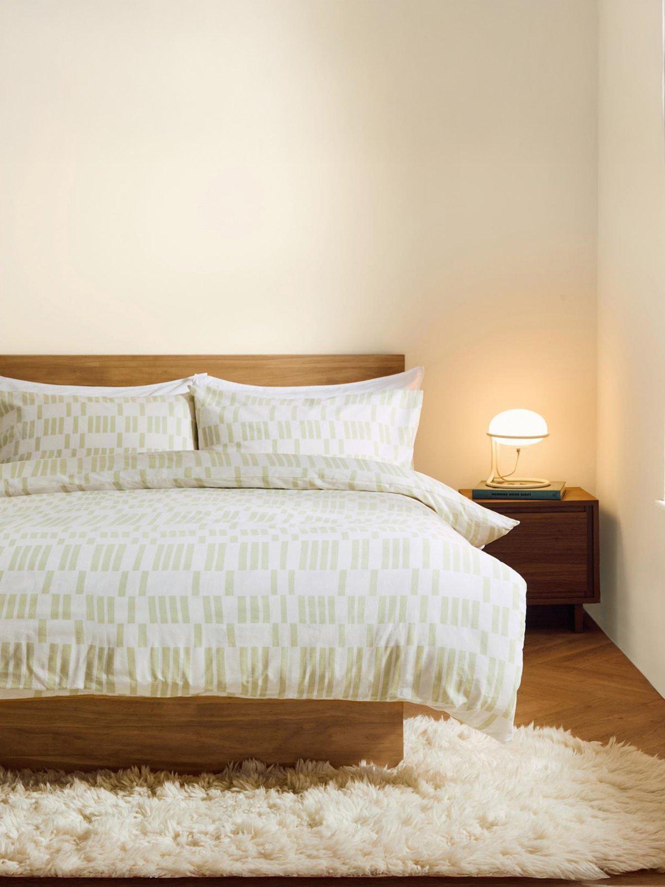 Image 1 of 3 of Made Avery Geo King Duvet Set Green